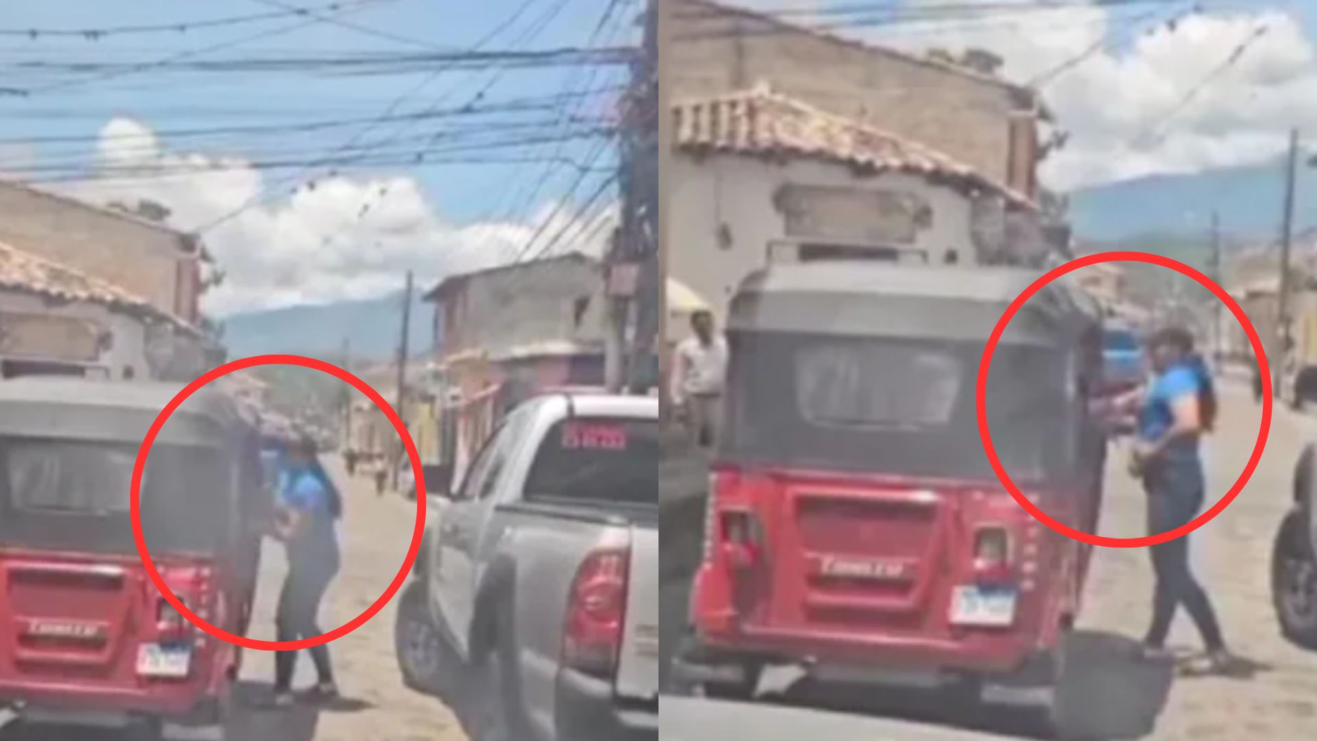 La tensión del enfrentamiento alcanza su punto máximo cuando la mujer, en un momento dado, se levanta la camisa para sacar un cuchillo oculto en su cintura.
