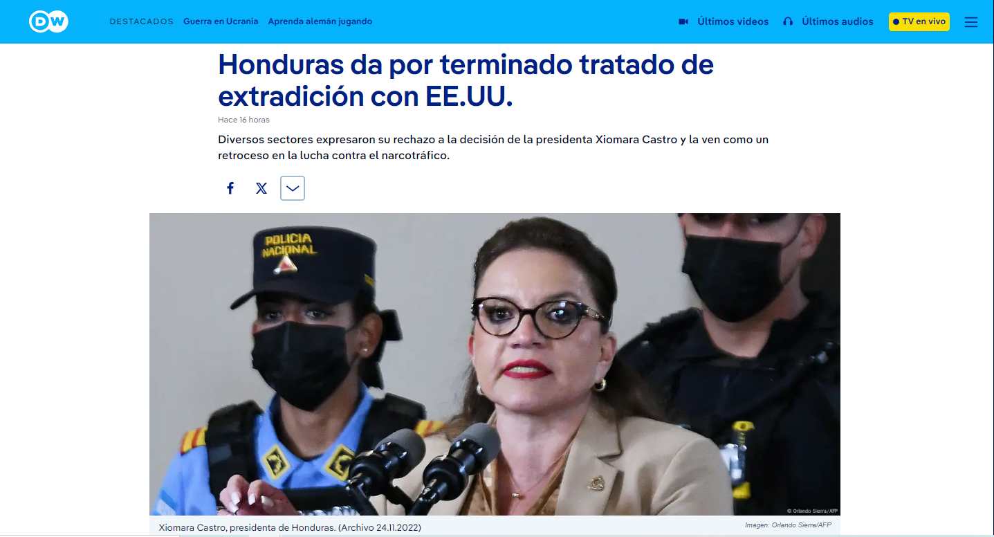extradición honduras