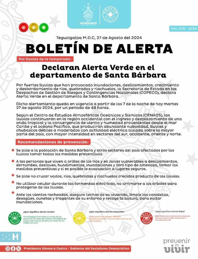 alerta verde santa bárbara