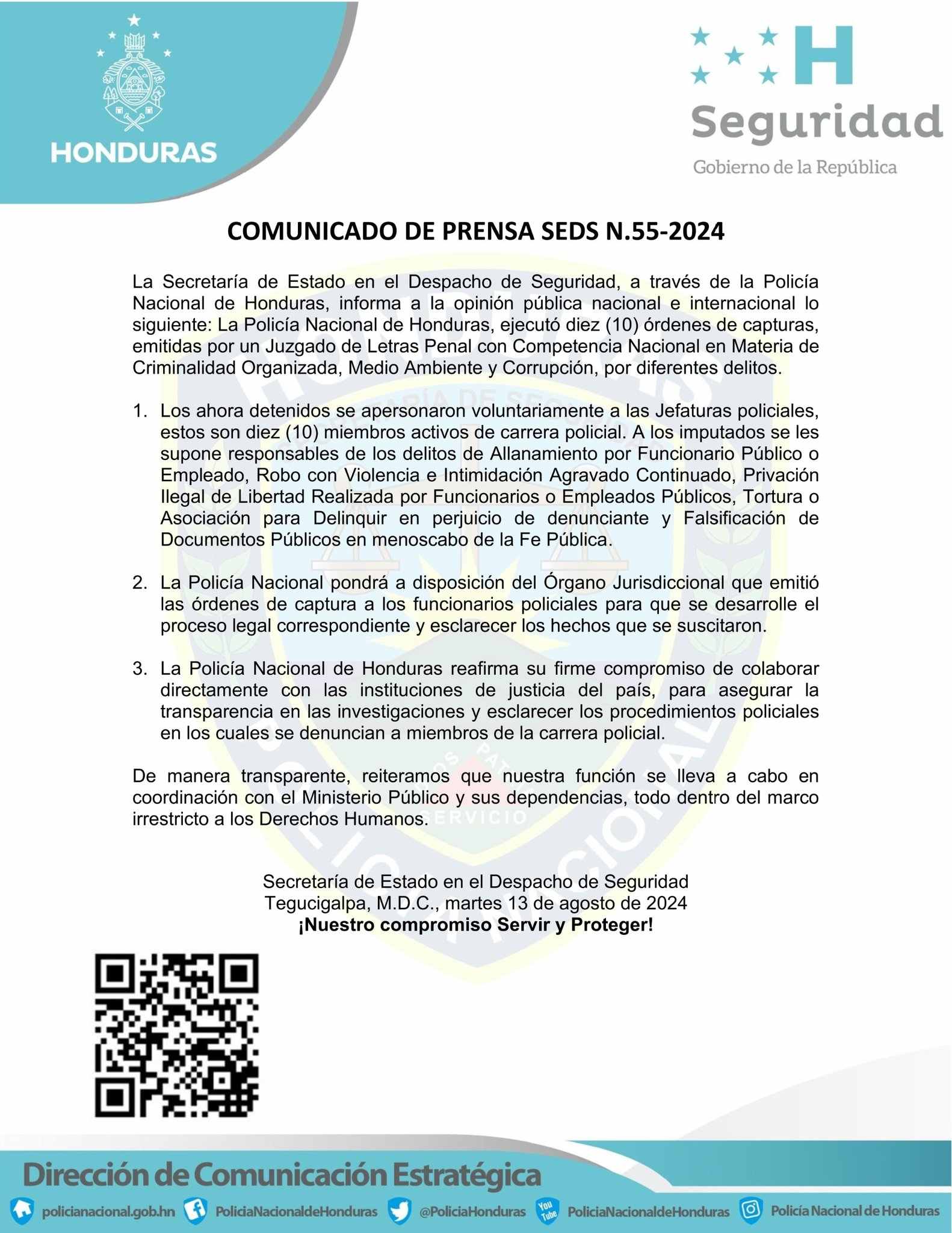 10 policías acusados delitos