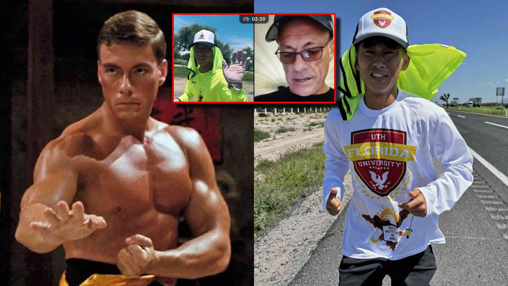 Actor Van Damme muestra apoyo a Shin Fujiyama en reto 3 mil kilómetros