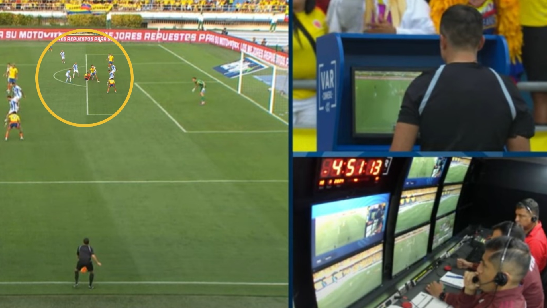 Salen a la luz audios del VAR del polémico penal de Colombia ante Argentina