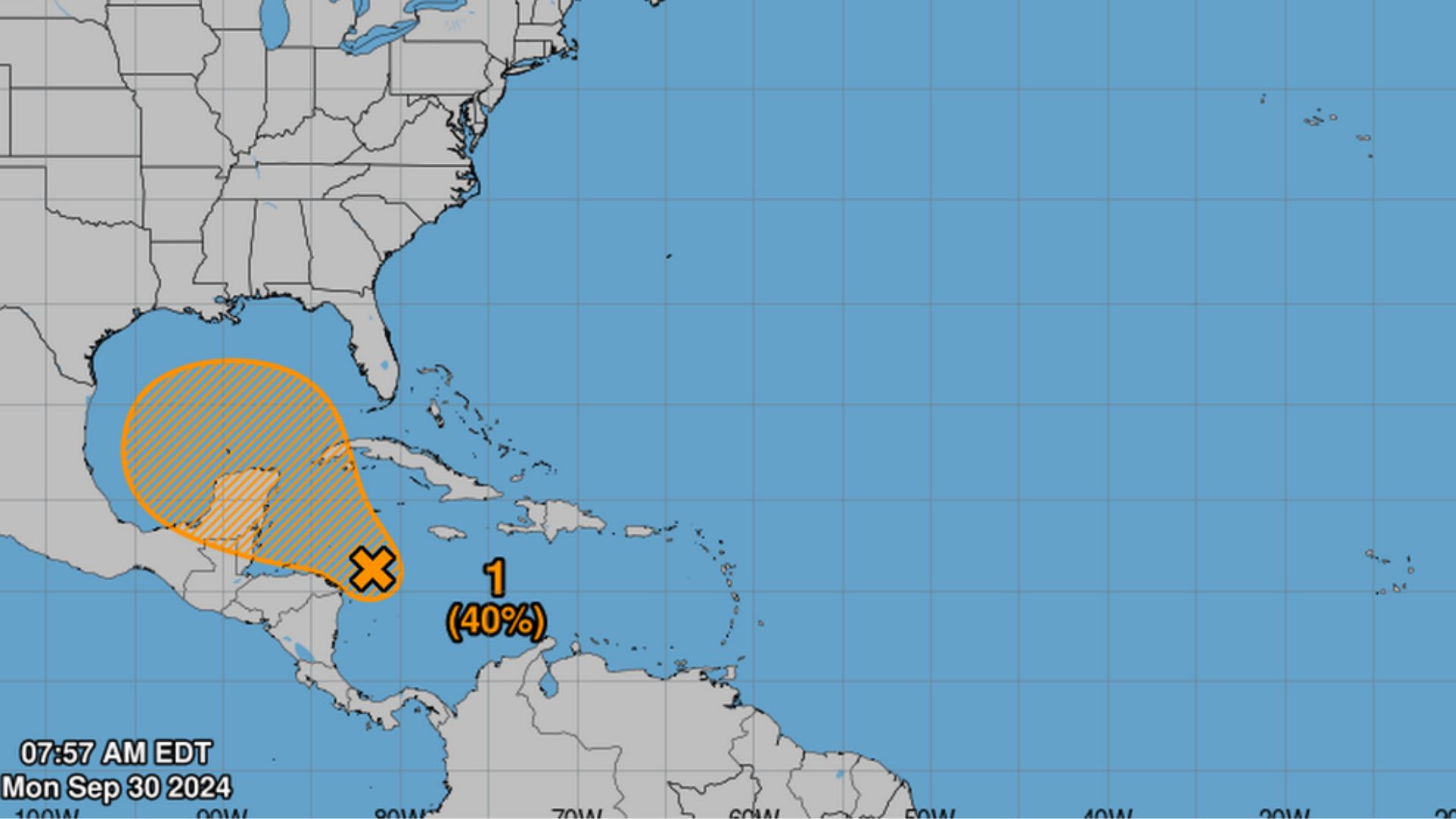 El Centro Nacional de Huracanes está monitoreando una perturbación que podría formarse en el Caribe occidental durante la próxima semana.