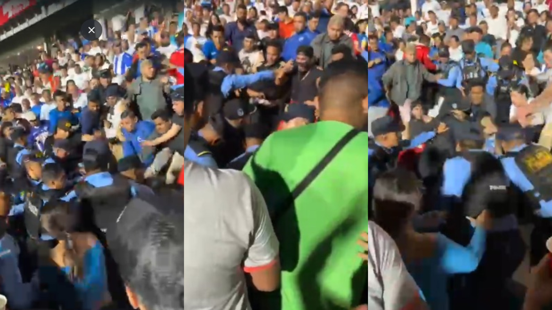 Fuertes enfrentamientos se registraron en el Estadio Nacional en el duelo de Honduras ante Jamaica