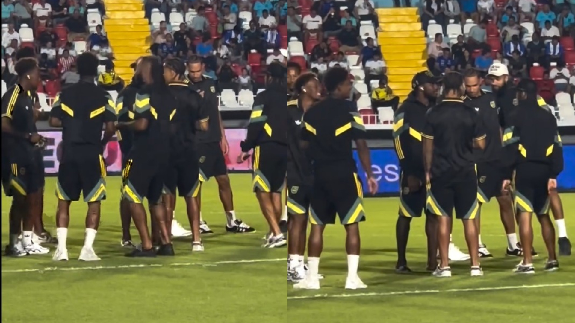 Jugadores de Jamaica bailaron punta previo al enfrentamieto con Honduras