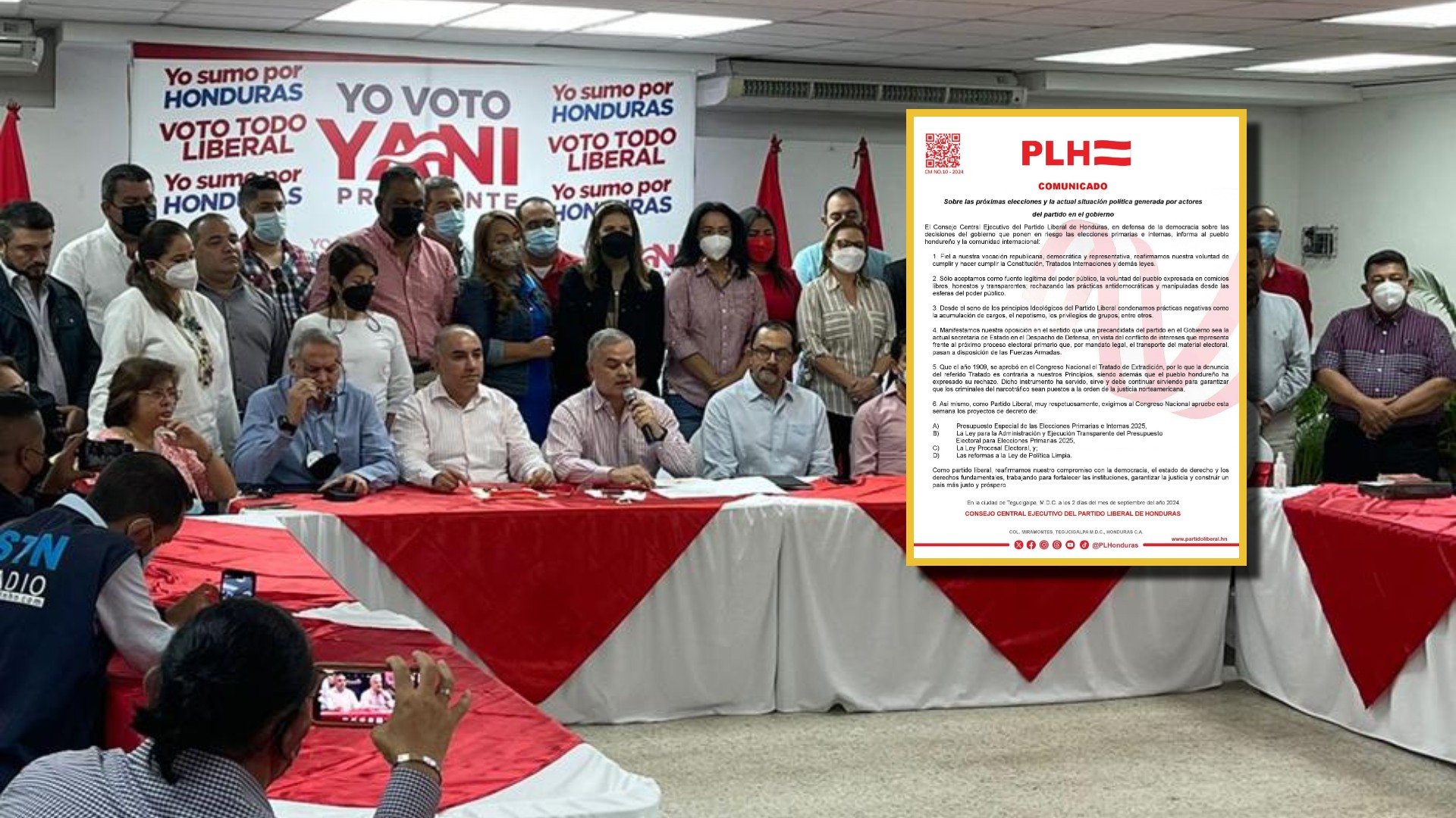 Partido Libera de Honduras comunicado
