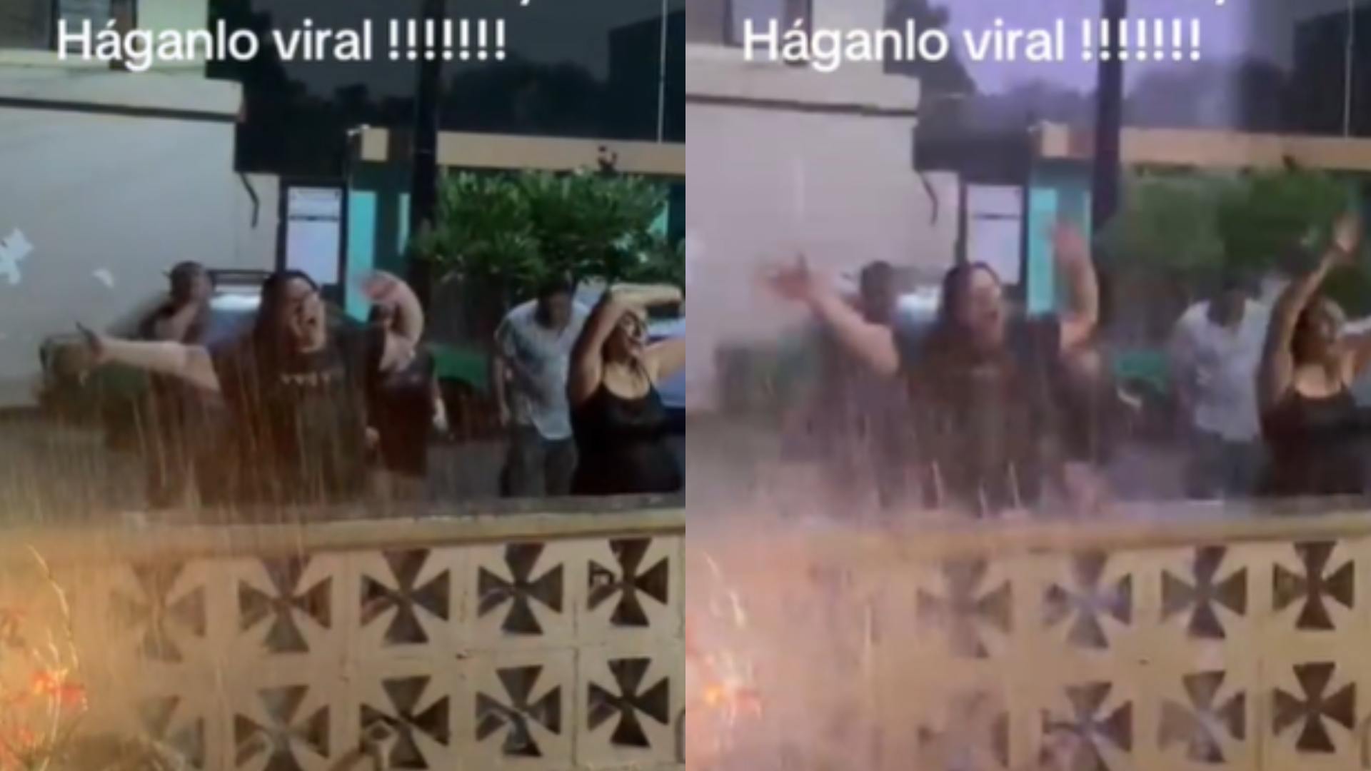 Rayo impacta mientras vecinos bailaban bajo la lluvia