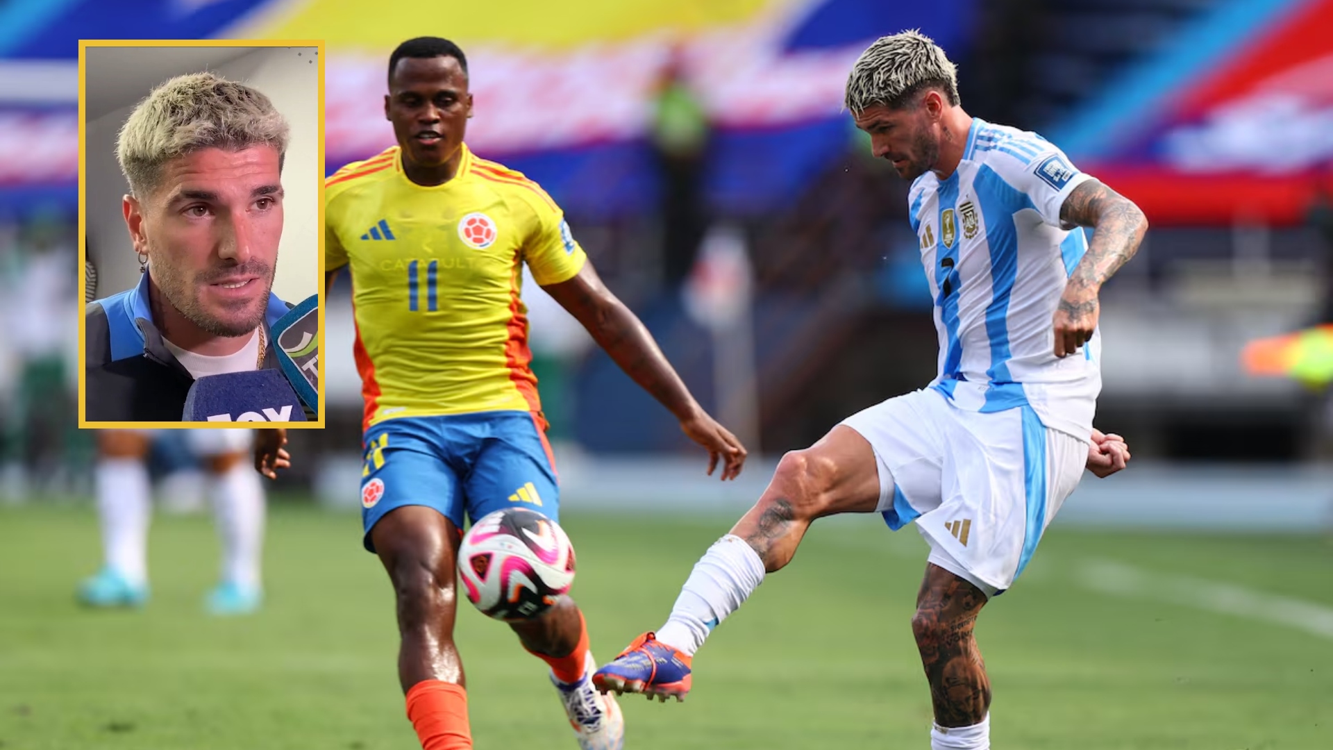 Rodrigo De Paul recibe críticas por su explosiva frase ante derrota con Colombia