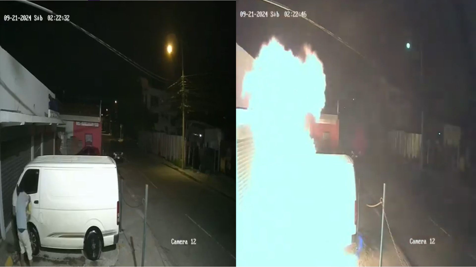 Sujeto es captado incendiando un camión en San Pedro Sula