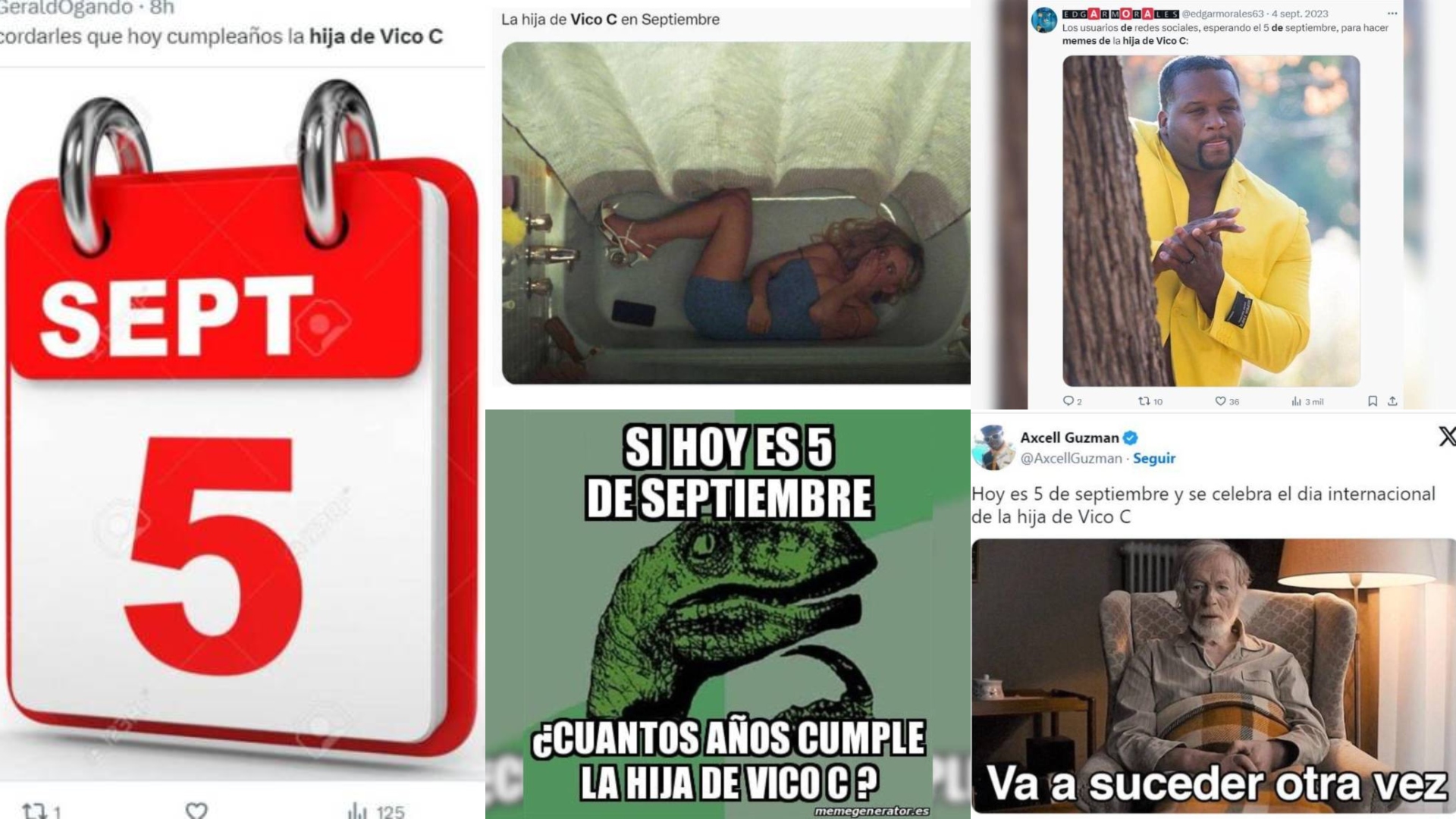 Los memes que dejó el 5 de septiembre con la hija de Vico C