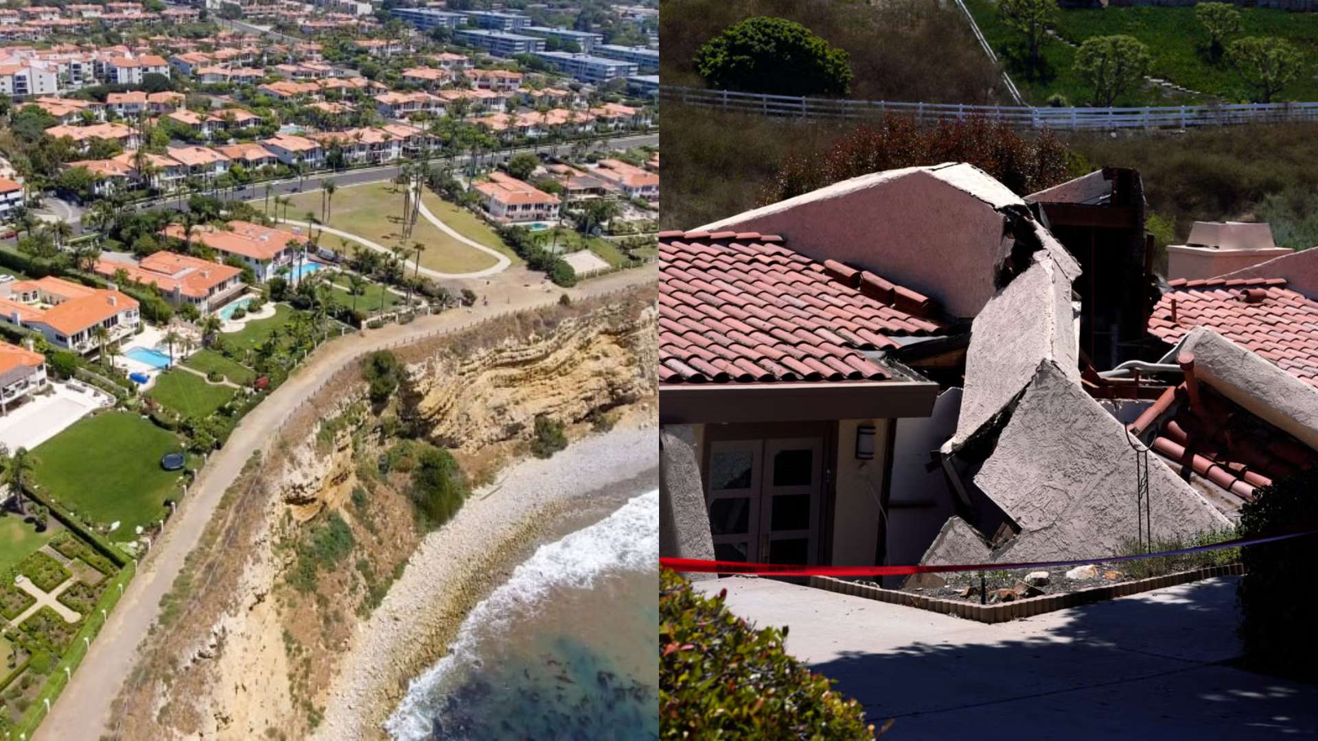 Mira las impactantes imágenes de falla en exclusivo sector en California
