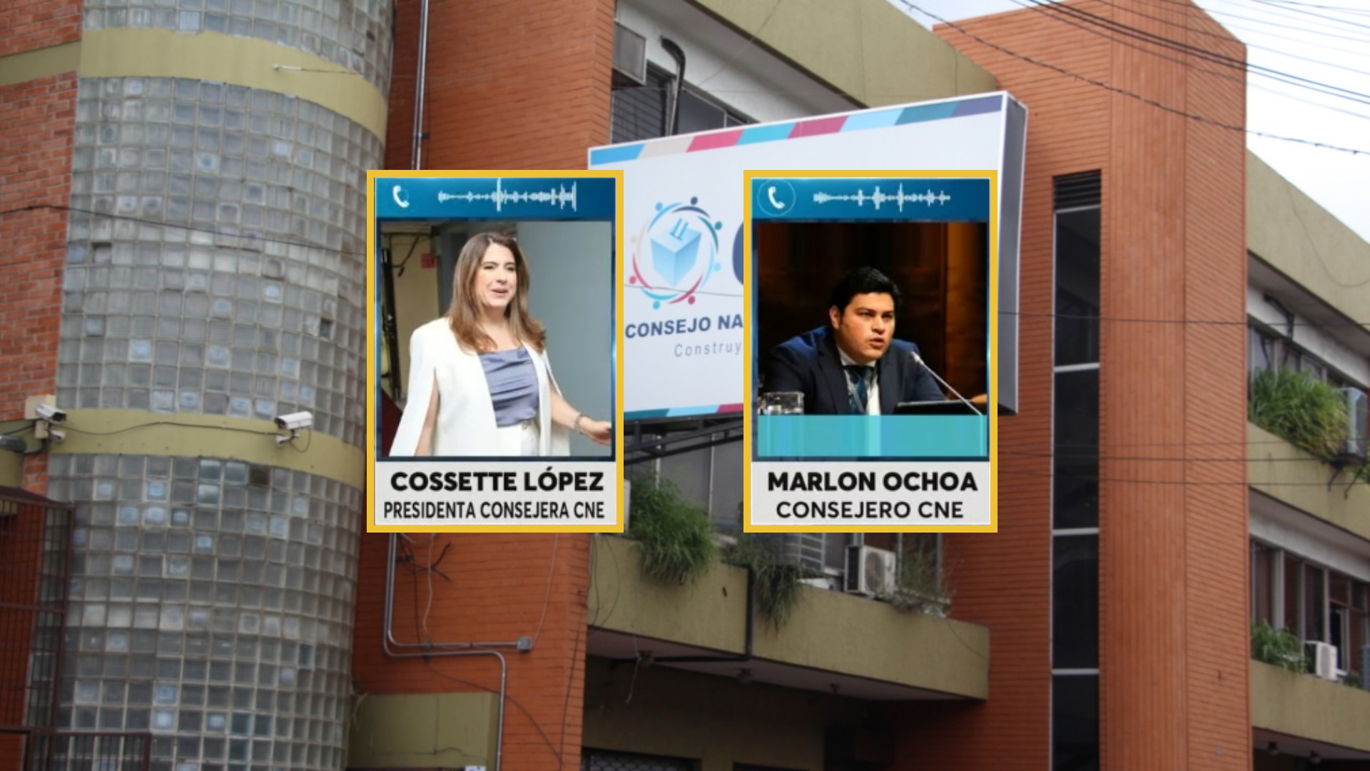 Cossette López y Marlon Ochoa consejeros del CNE mantienen debate previo a la primera sesión de pleno