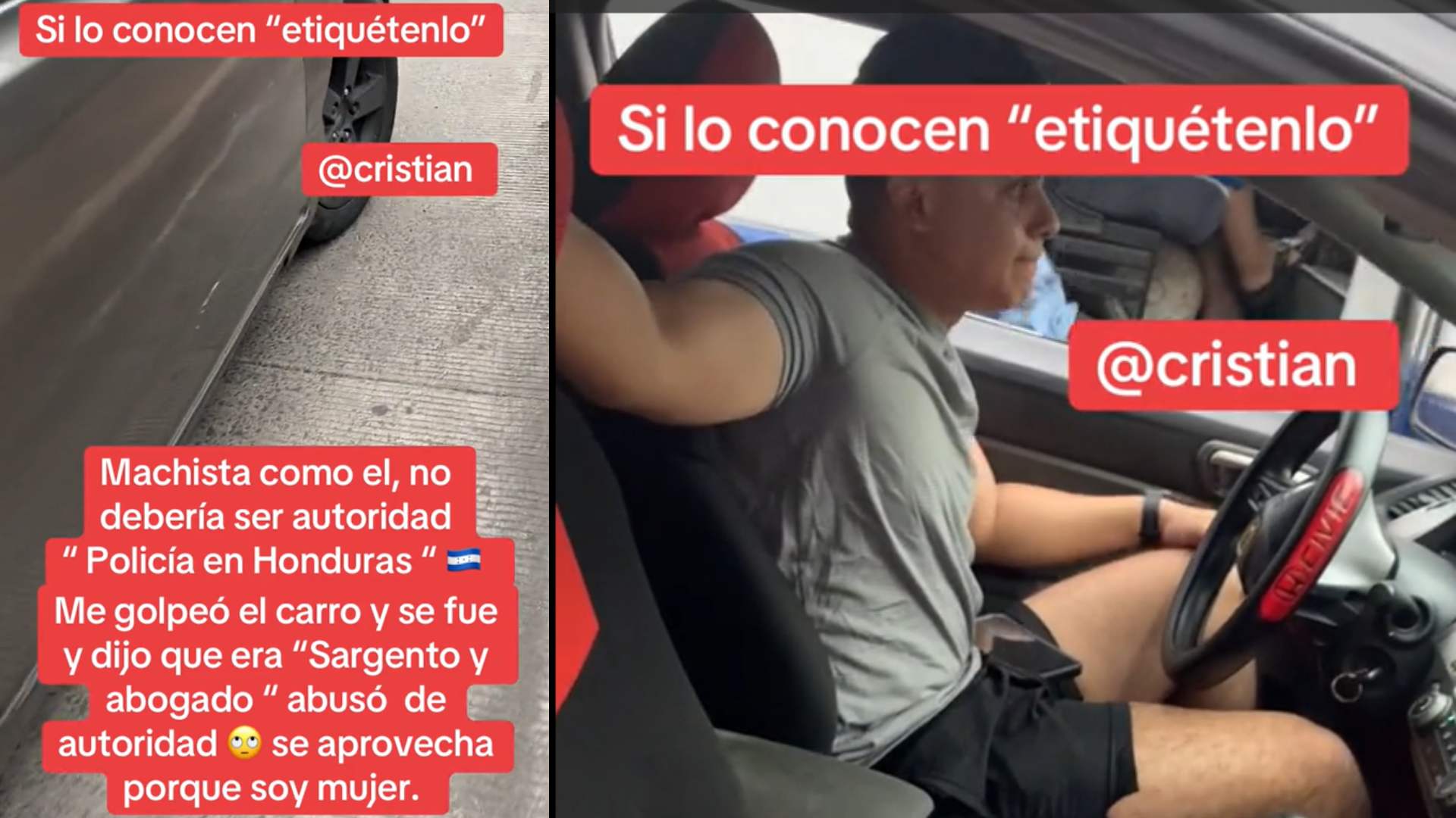 Hondureña denuncia a hombre que golpeó su carro y se fue: "Me dijo que era sargento y abogado"