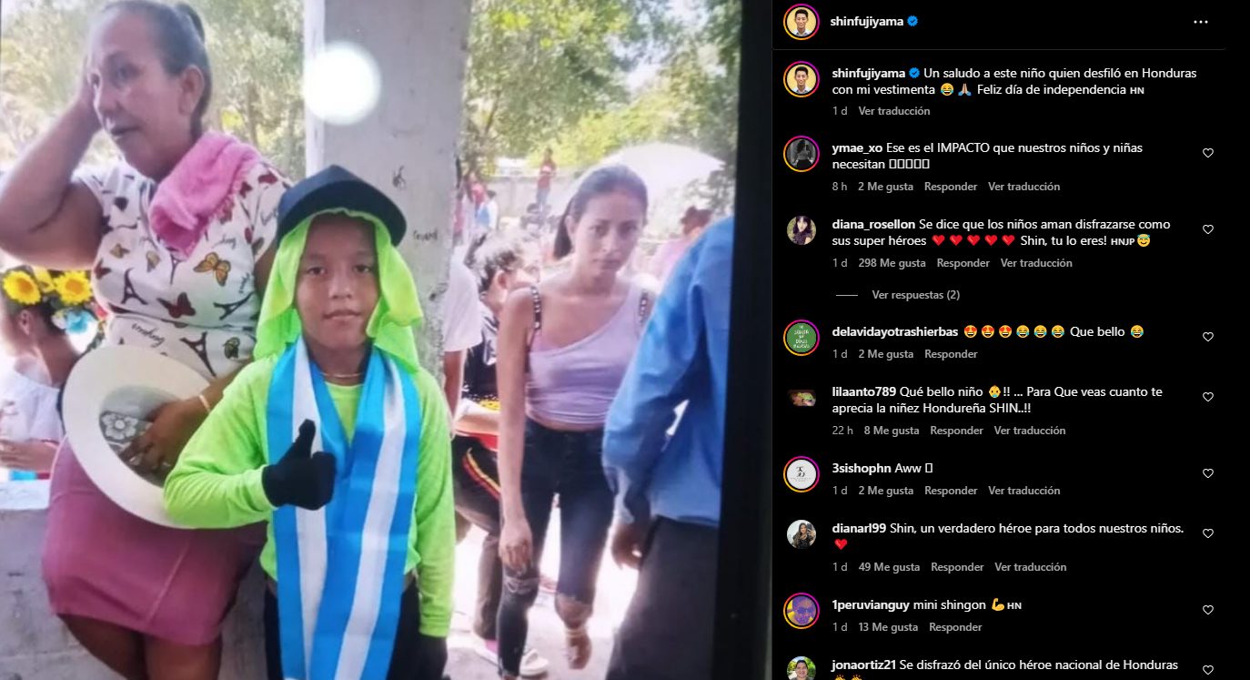 Niño hondureño se viste como Shin Fujiyama
