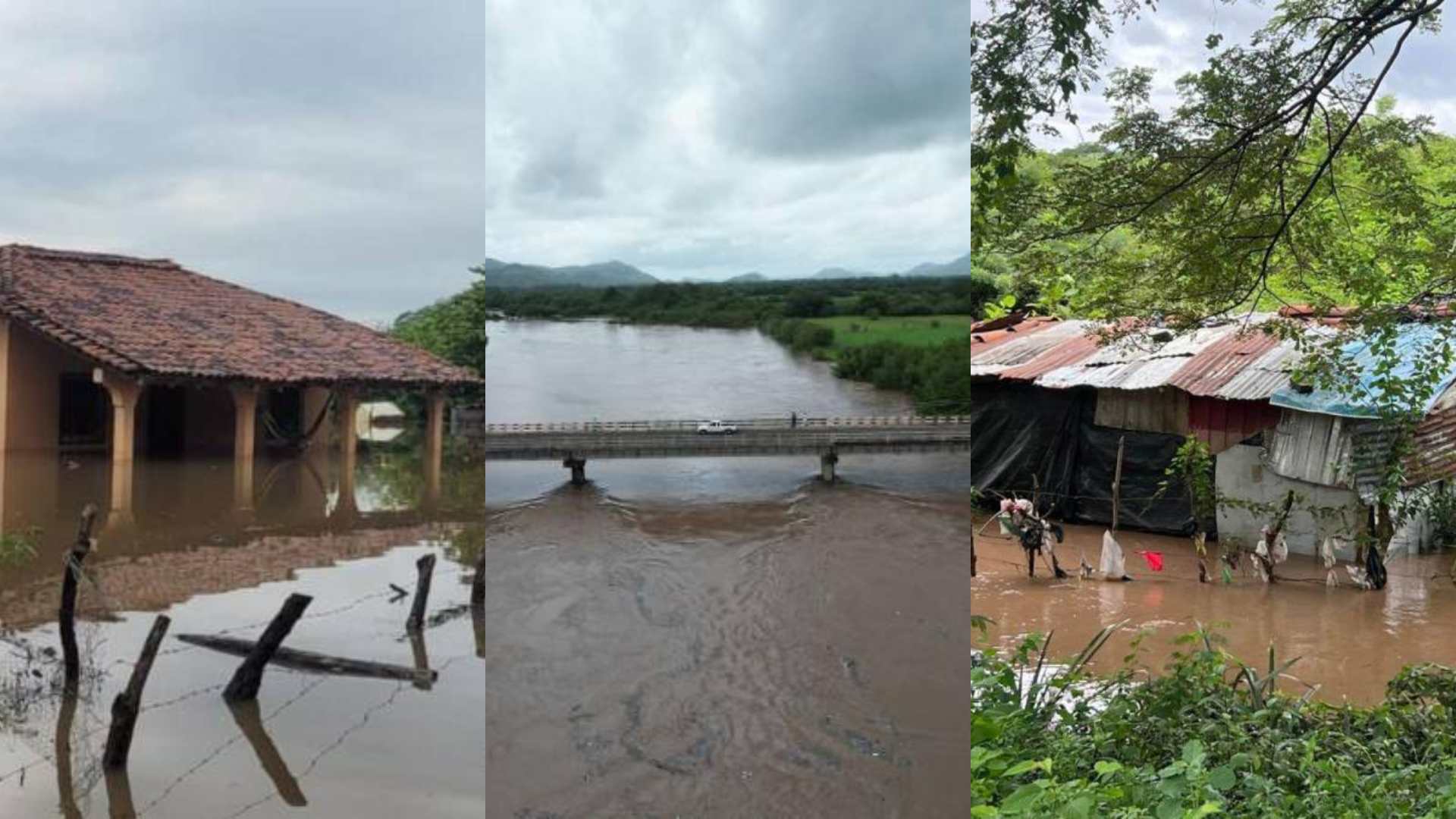 Inundaciones, desbordamientos y familias afectadas por lluvias al sur de Honduras