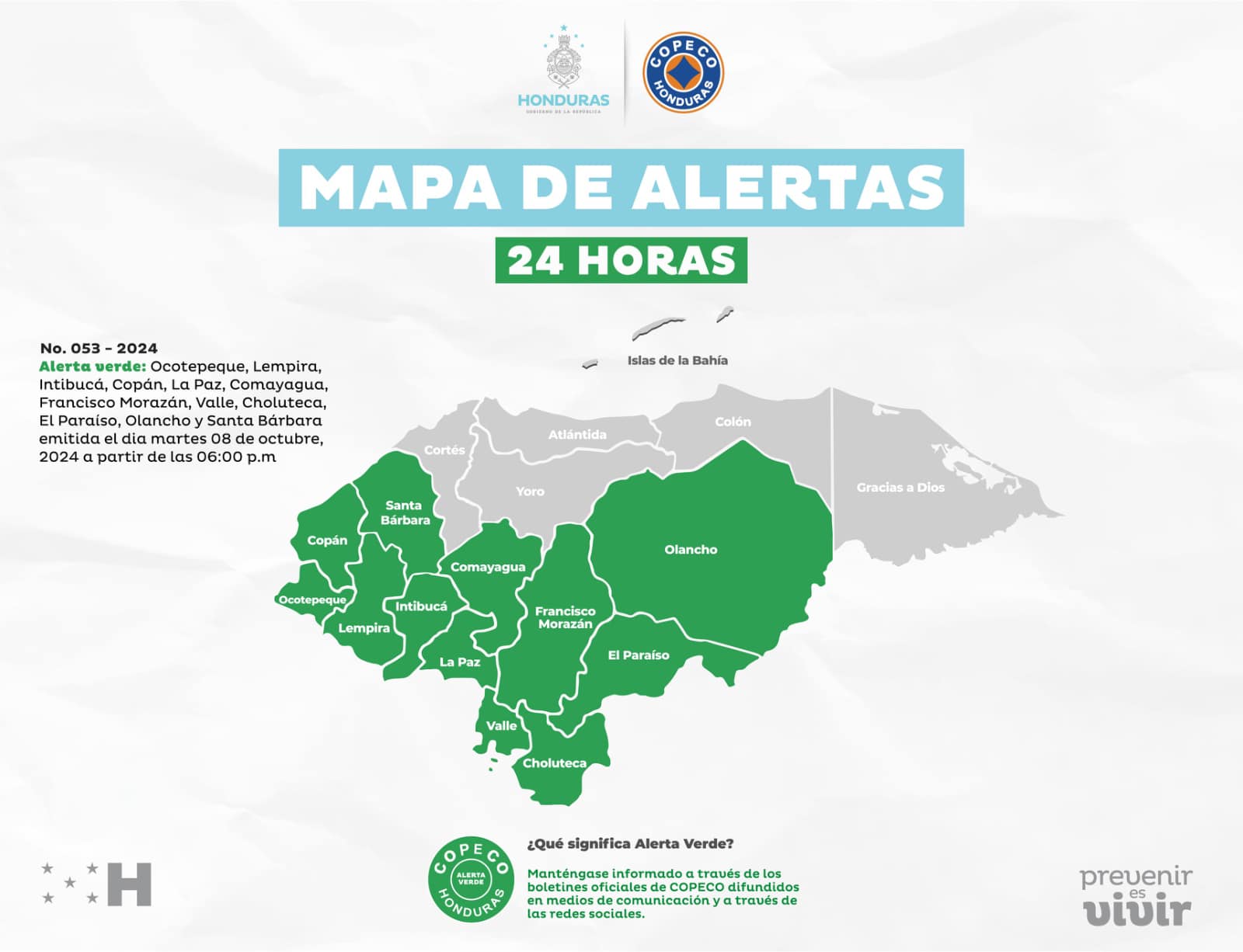 Anuncian doce departamentos en alerta por lluvias en Honduras