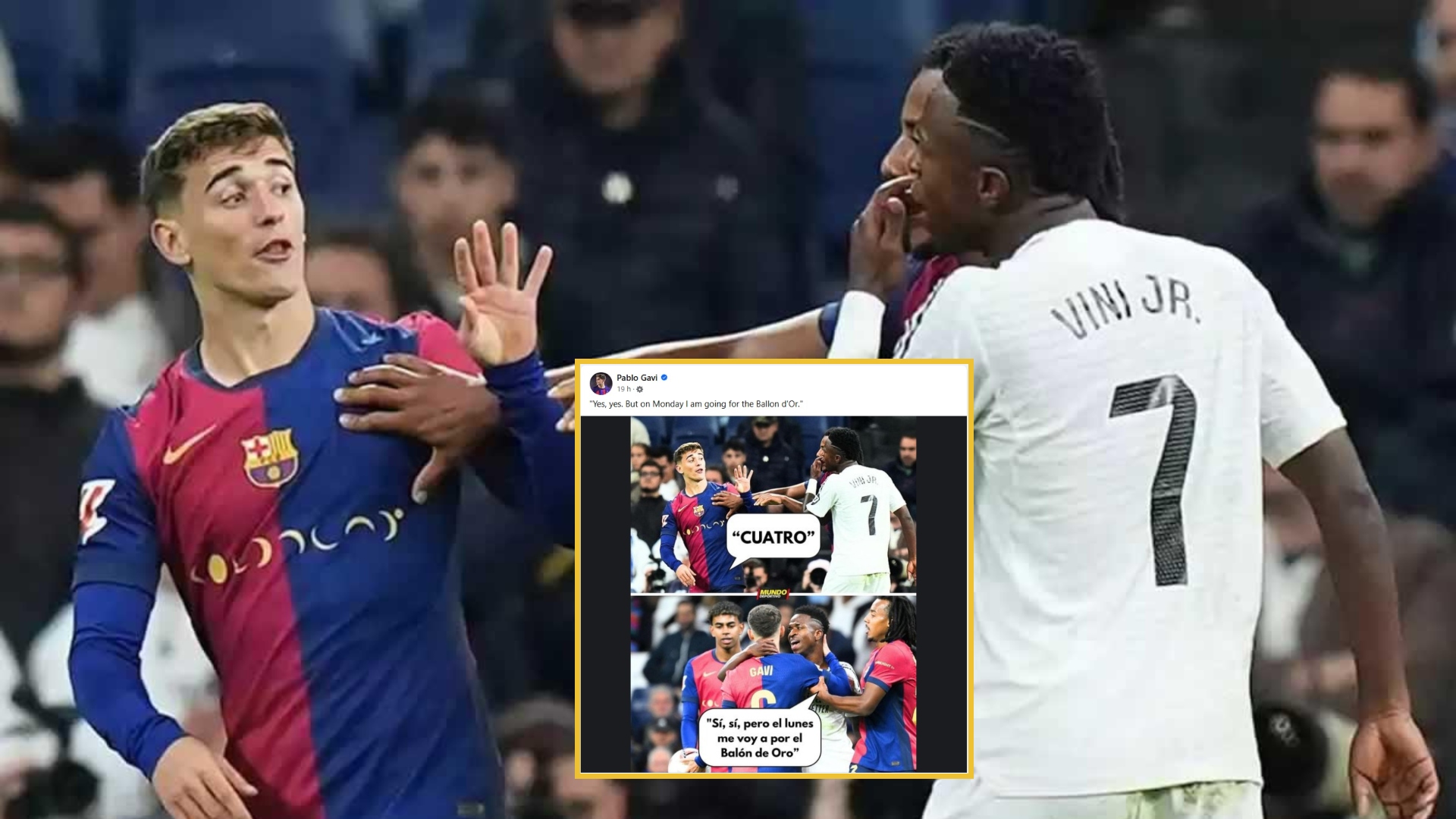 Gavi se burla de Vinicius Jr. por no haber ganado el Balón de Oro