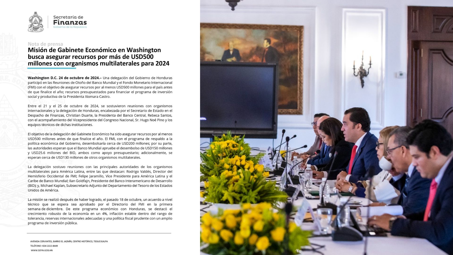 Gabinete Económico 500 millones