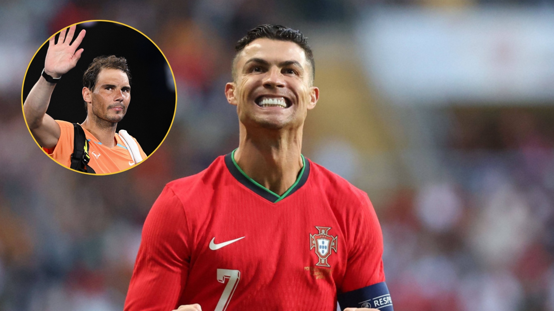 Cristiano Ronaldo reacciona tras el retiro de Rafael Nadal