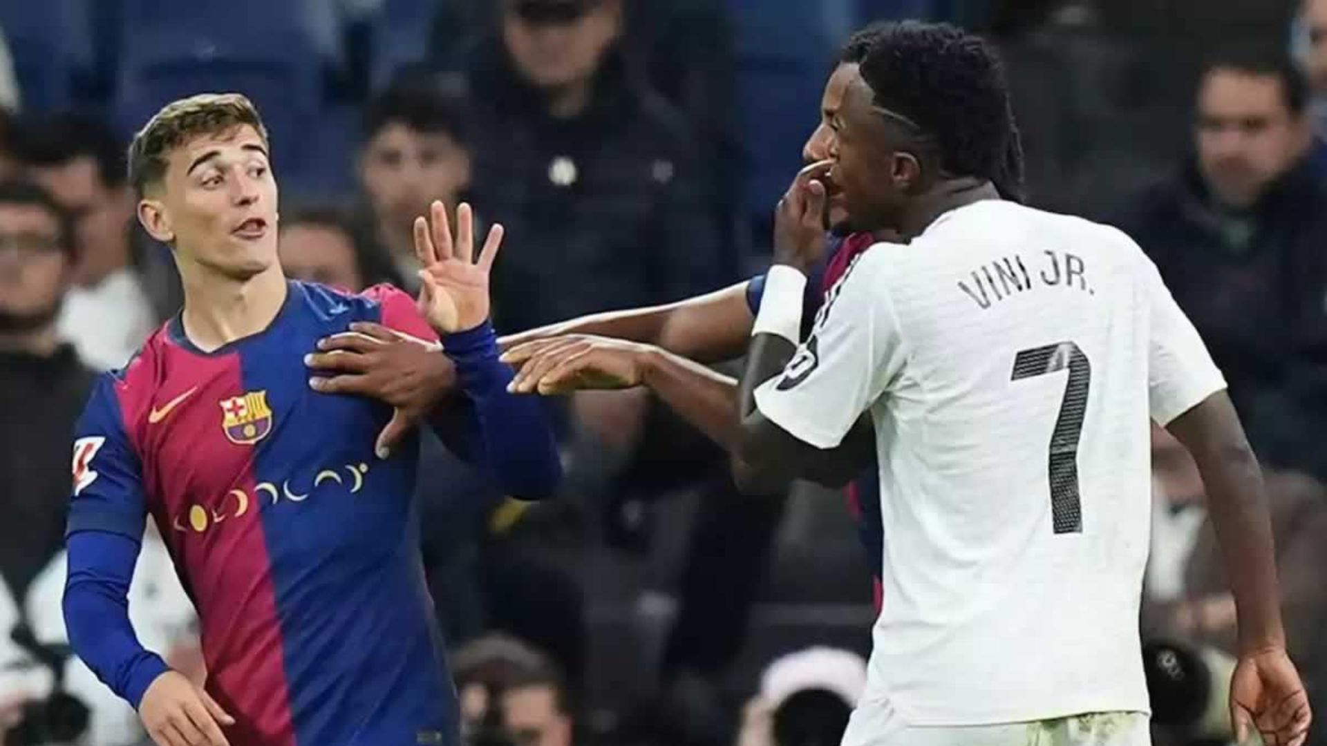 Gavi se burla de Vinicius Jr. en clásico Barcelona vs Real Madrid