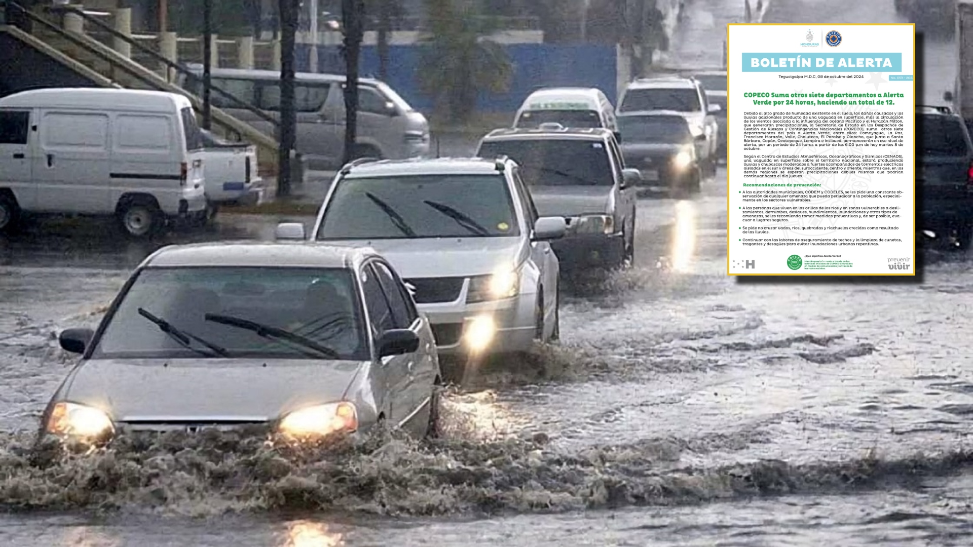 Alerta verde en Honduras por lluvias