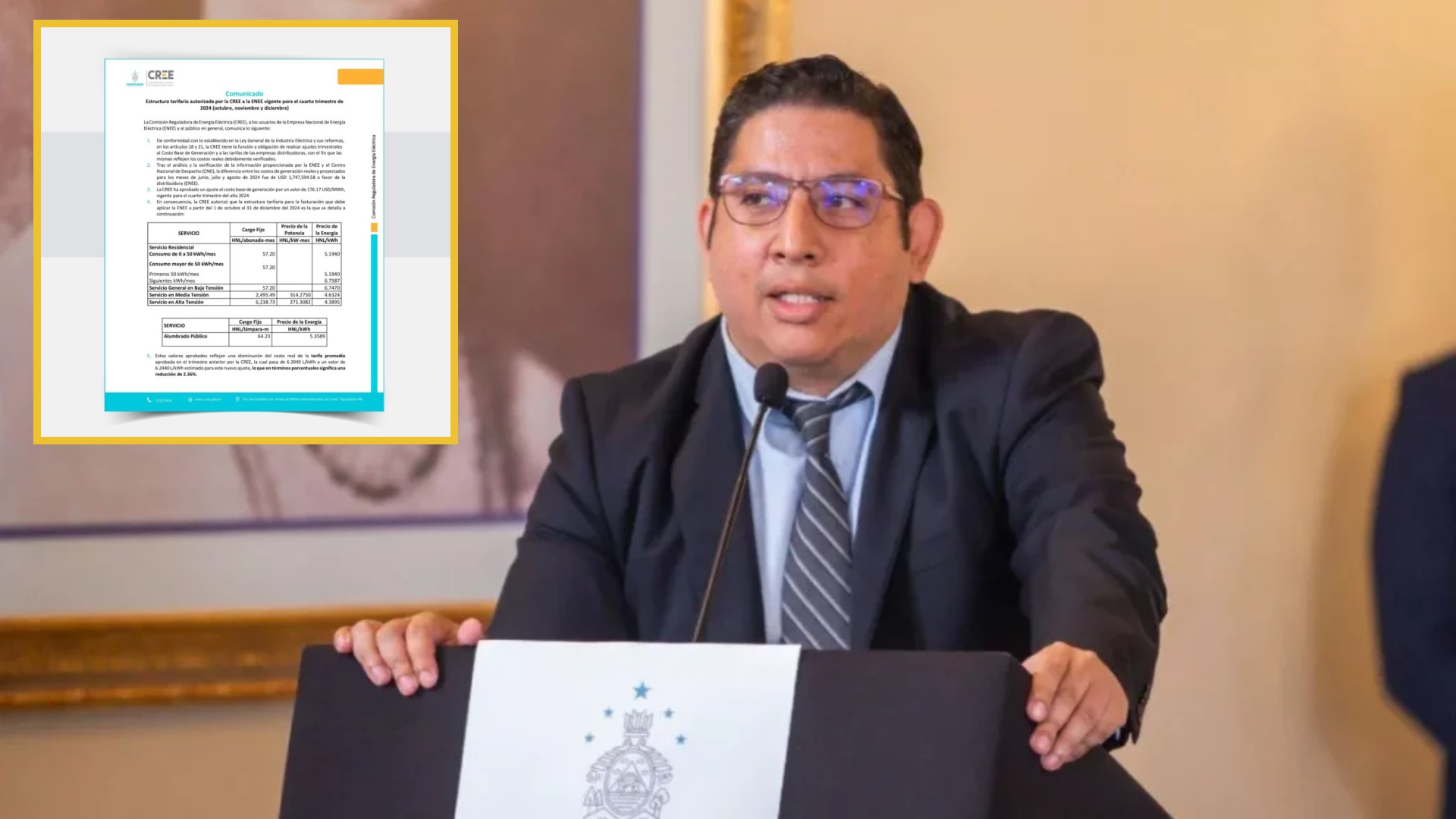 Ministro de energía anuncia rebaja del 2.36% en tarifa eléctrica a partir de octubre