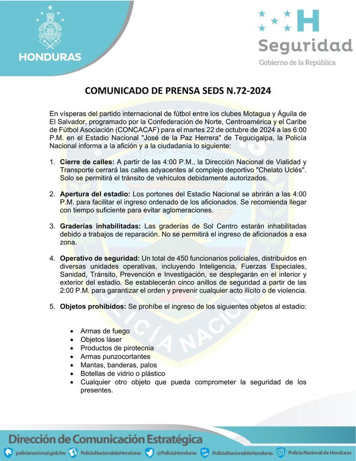 Cierre calles motagua águila