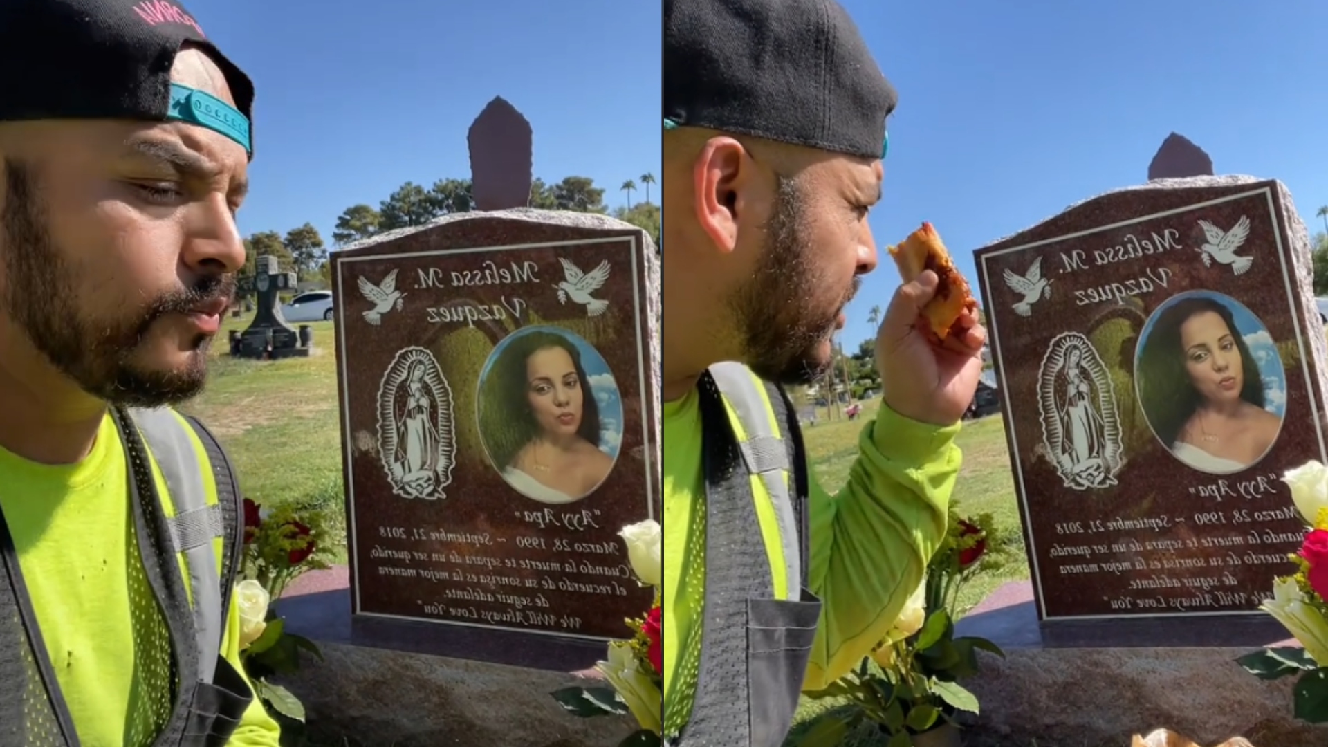 Video viral de TikTok de hombre que visita a su esposa en el cementerio