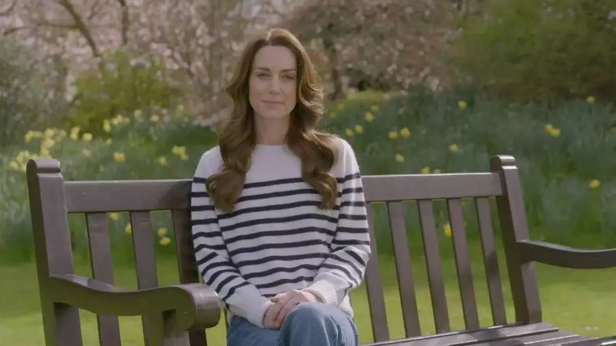 Kate Middleton cuando anunció que tenía cáncer.