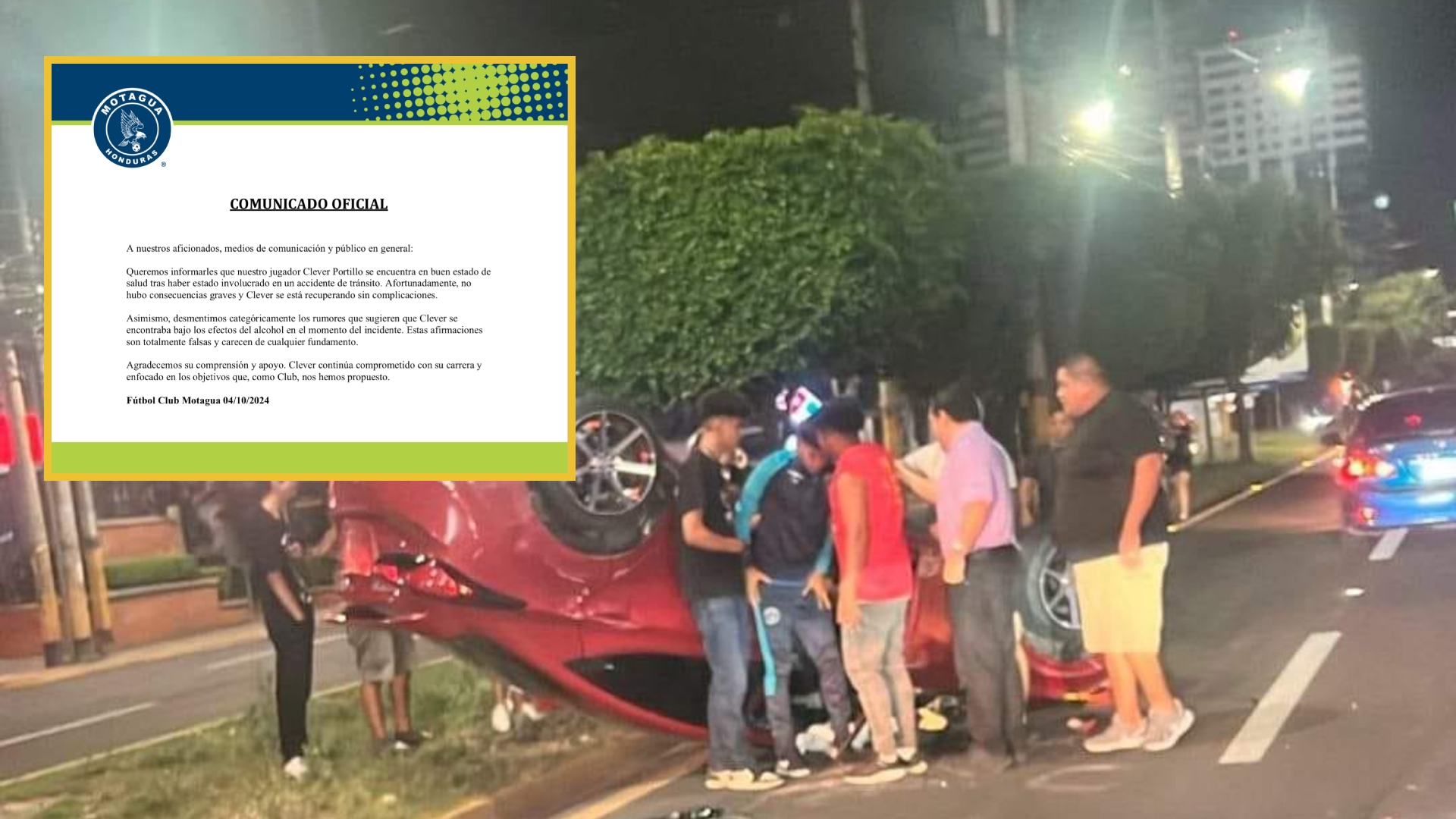 Jugador del Motagua sufre accidente; el club se pronuncia por su estado de salud
