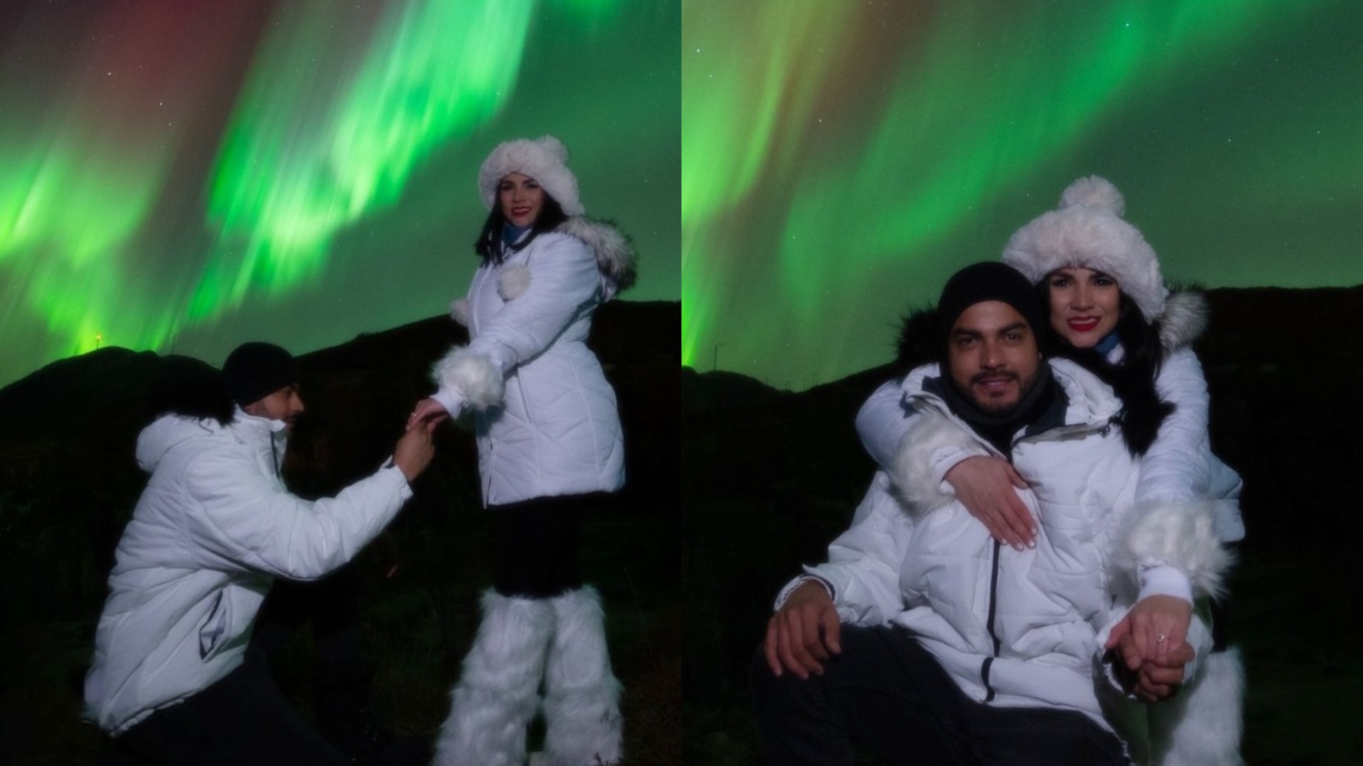 Stefany Galeano en las auroras boreales