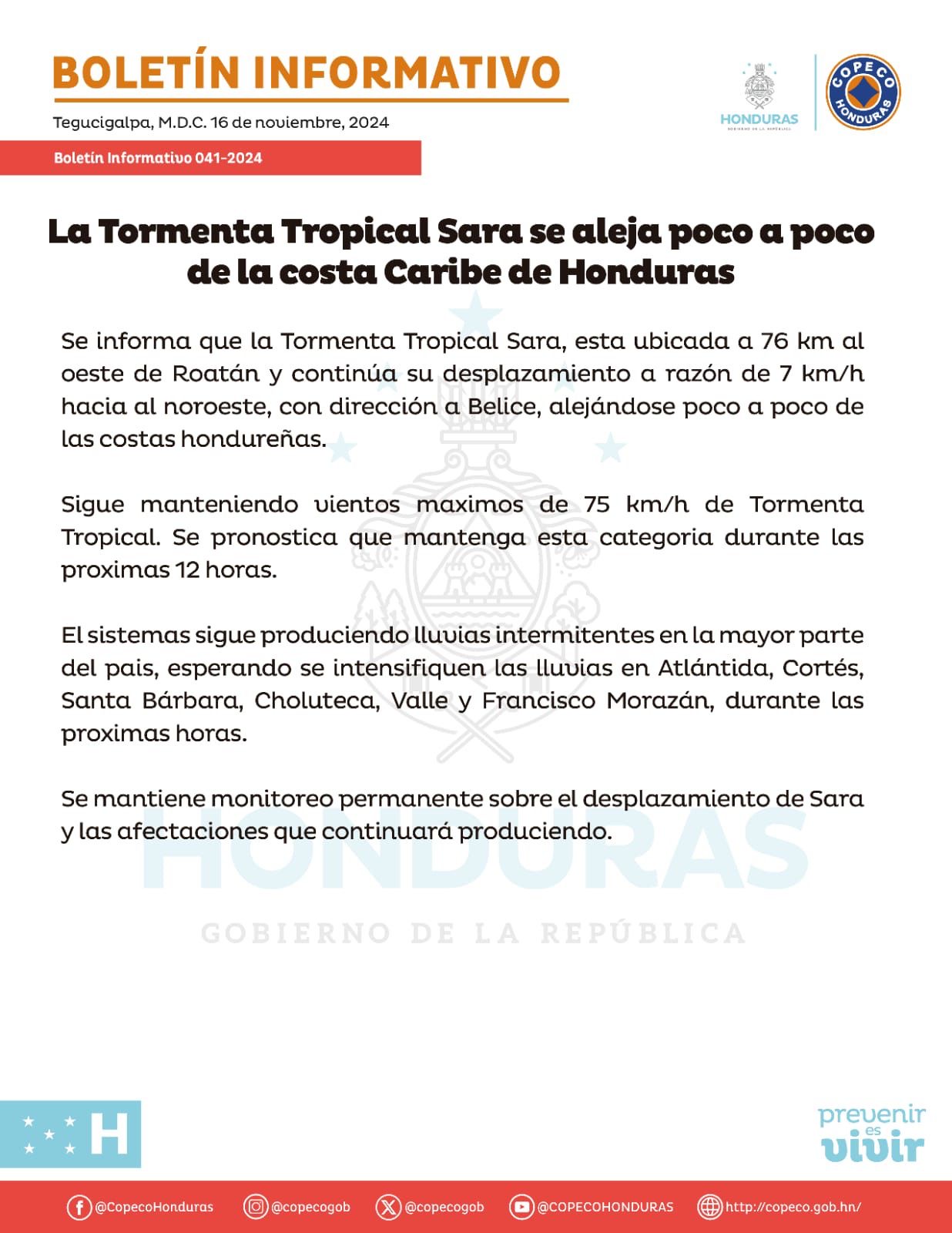 Tormenta Tropical Sara