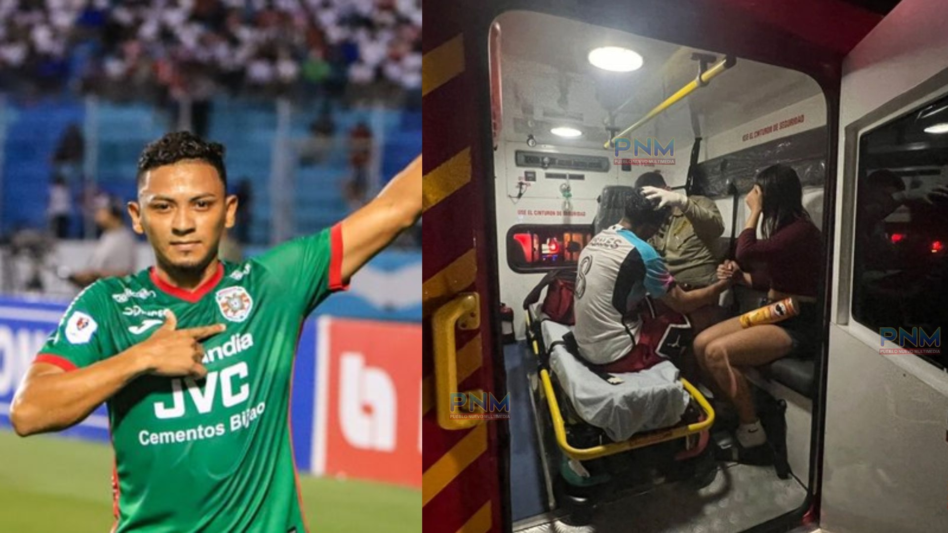 Futbolista hondureño Alexy Vega sufre aparatoso accidente y queda herido