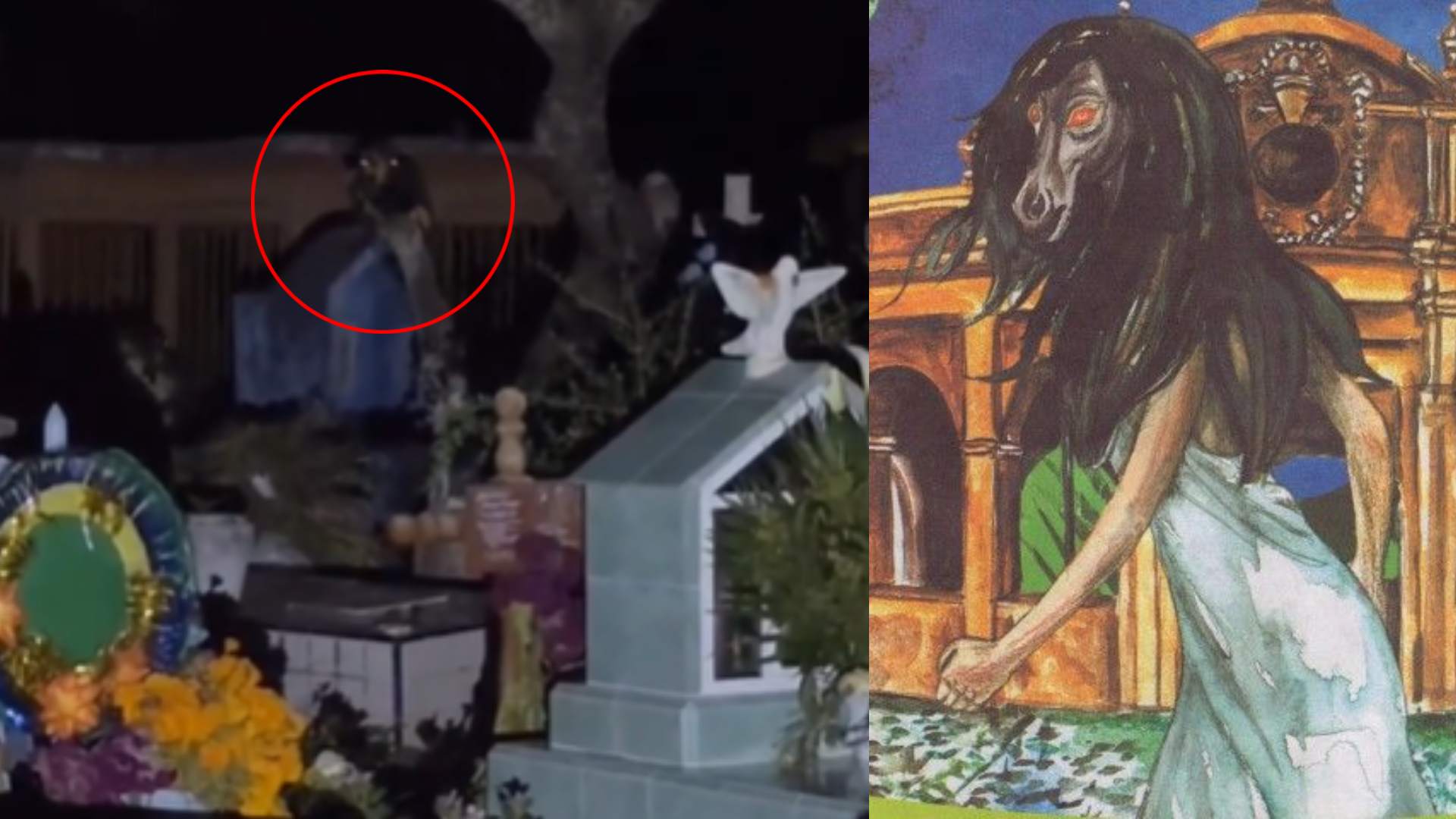 Captan figura en cementerio: ¿La Siguanaba?