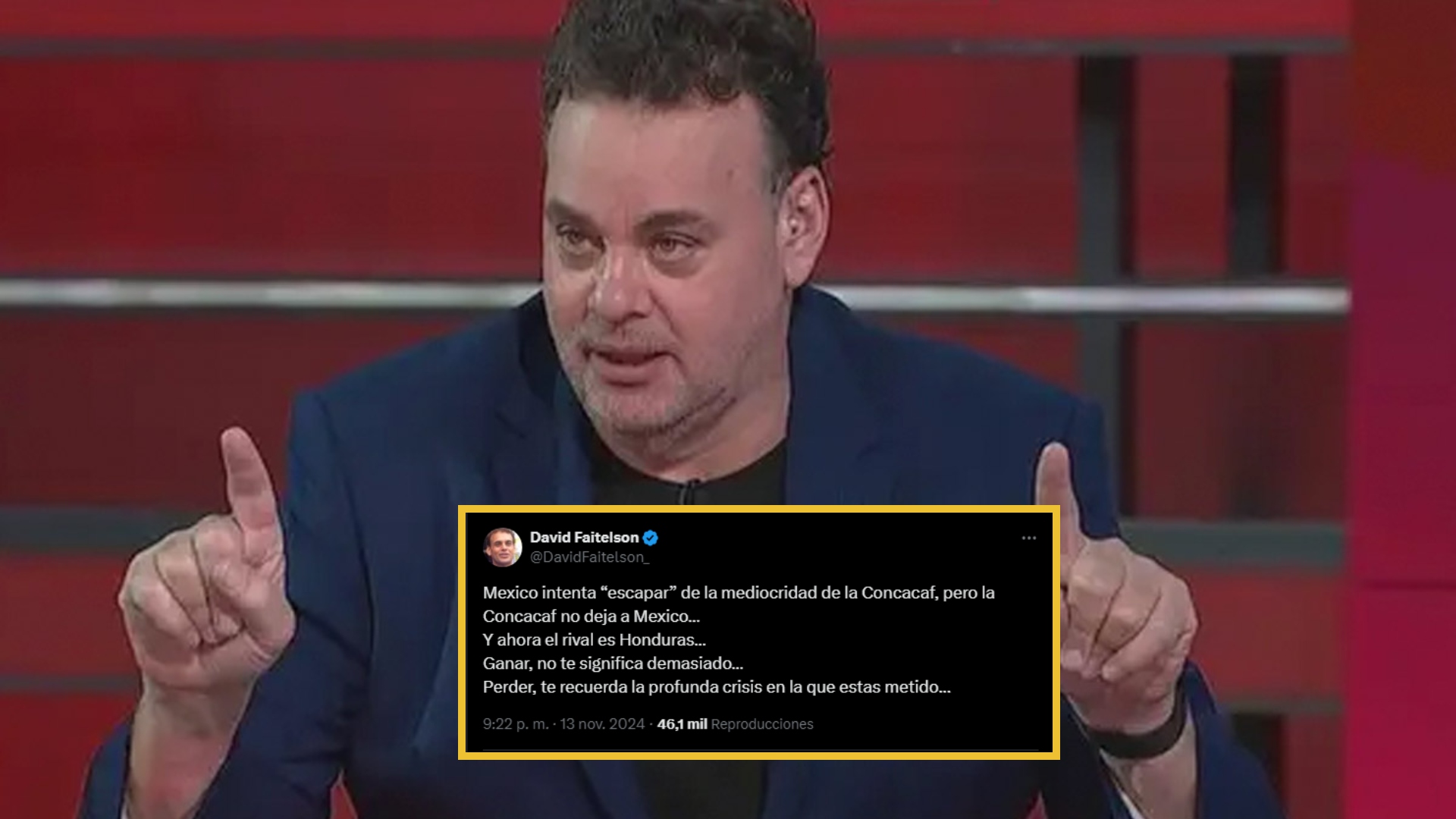 David Faitelson vuelve a generar polémica por encuentro de México ante Honduras