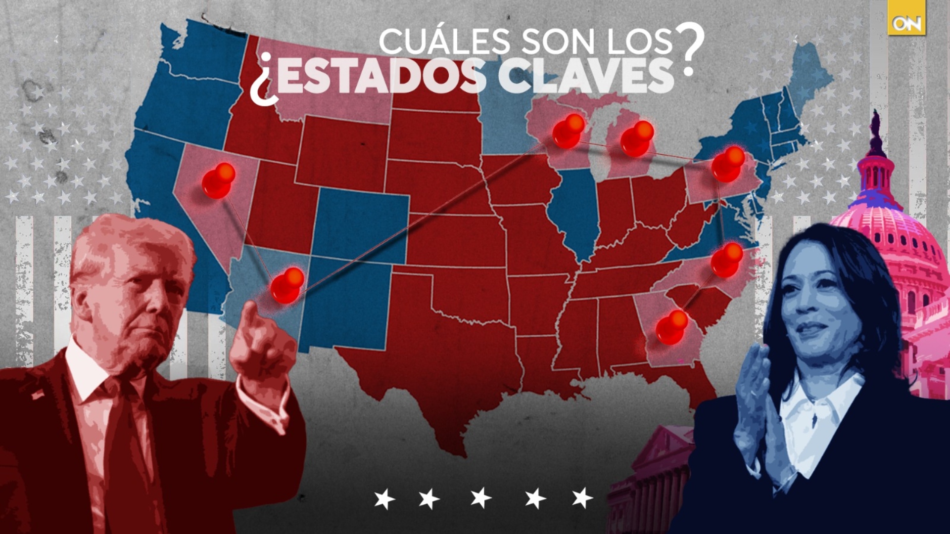 Estados clave que podrían definir las elecciones en Estados Unidos 2024
