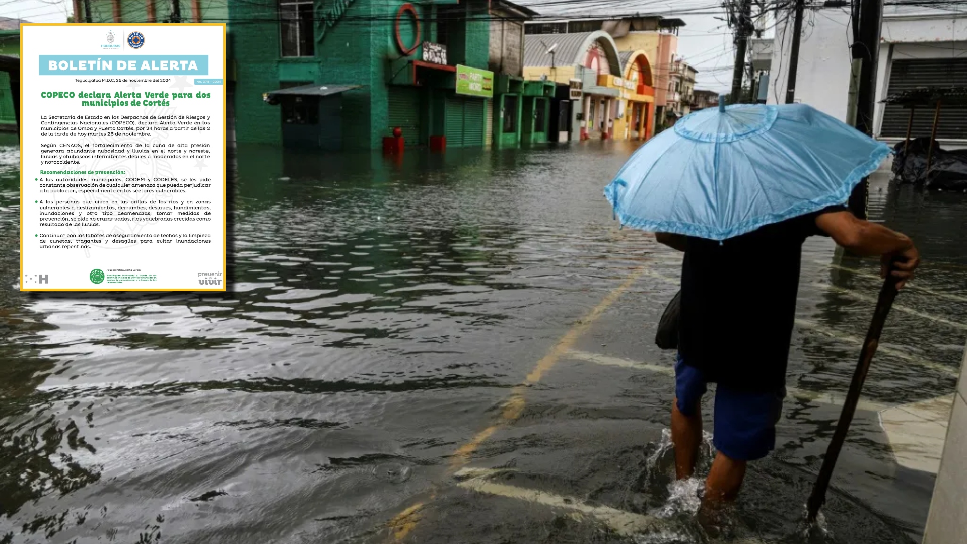 Alerta verde en Honduras por lluvias