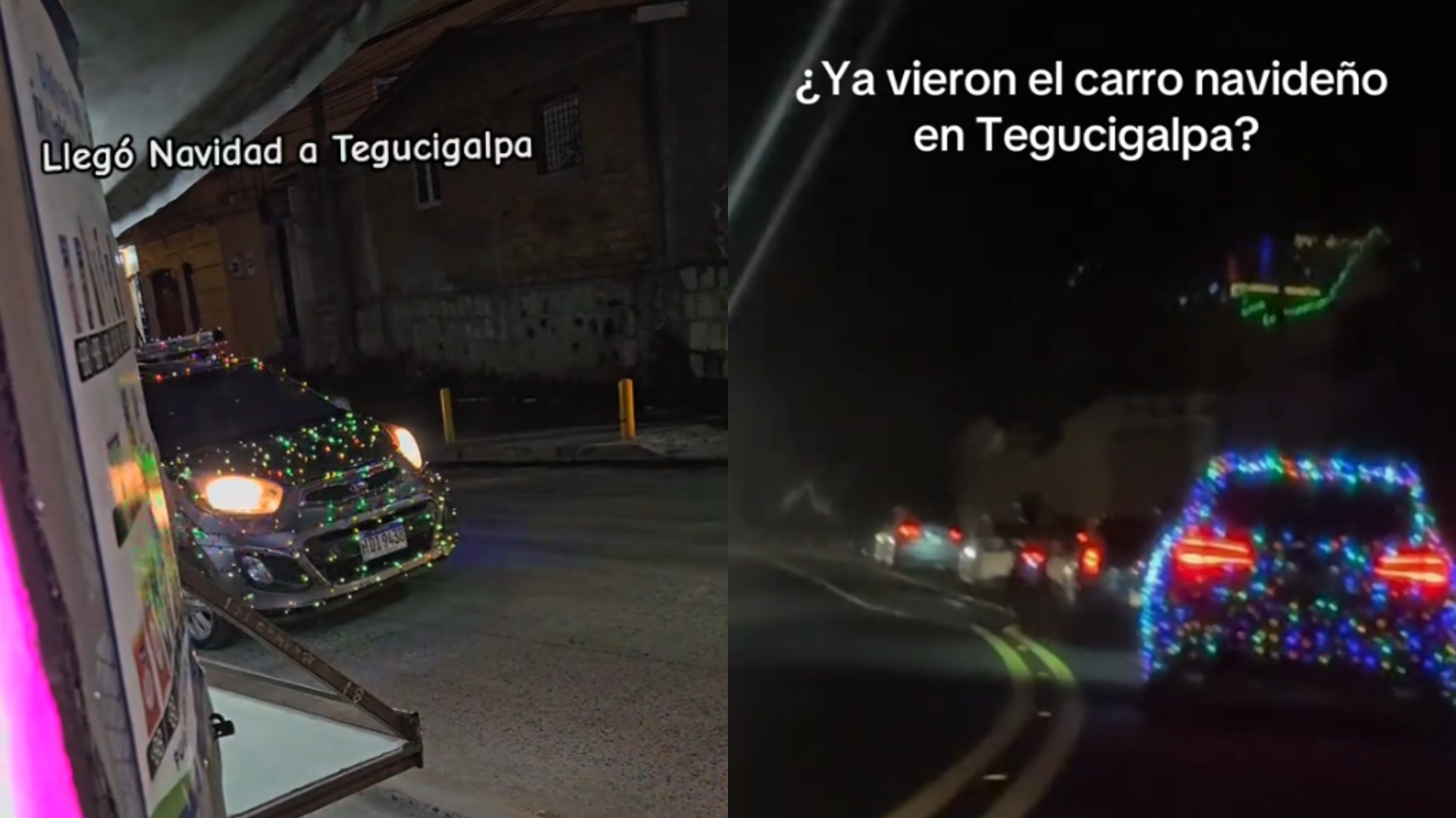 Carros decorados de navidad en Tegucigalpa