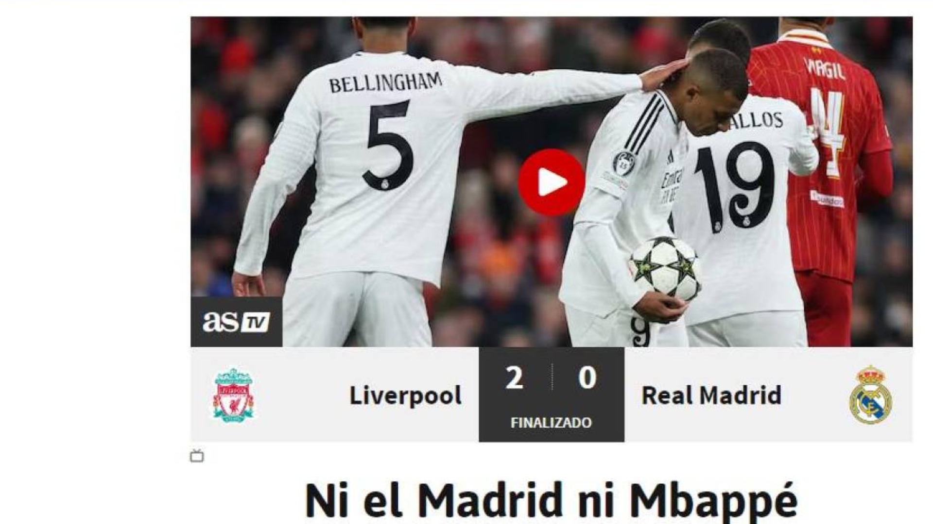 Prensa reacciona a derrota de Real Madrid y critica a Kylian Mbappé