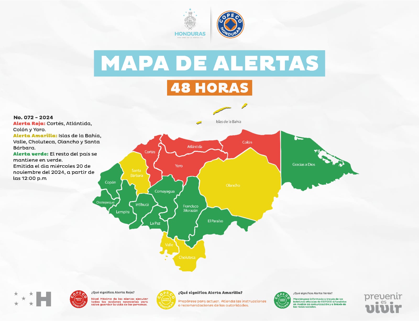 Frente frío en Honduras: alerta roja en cuatro departamentos