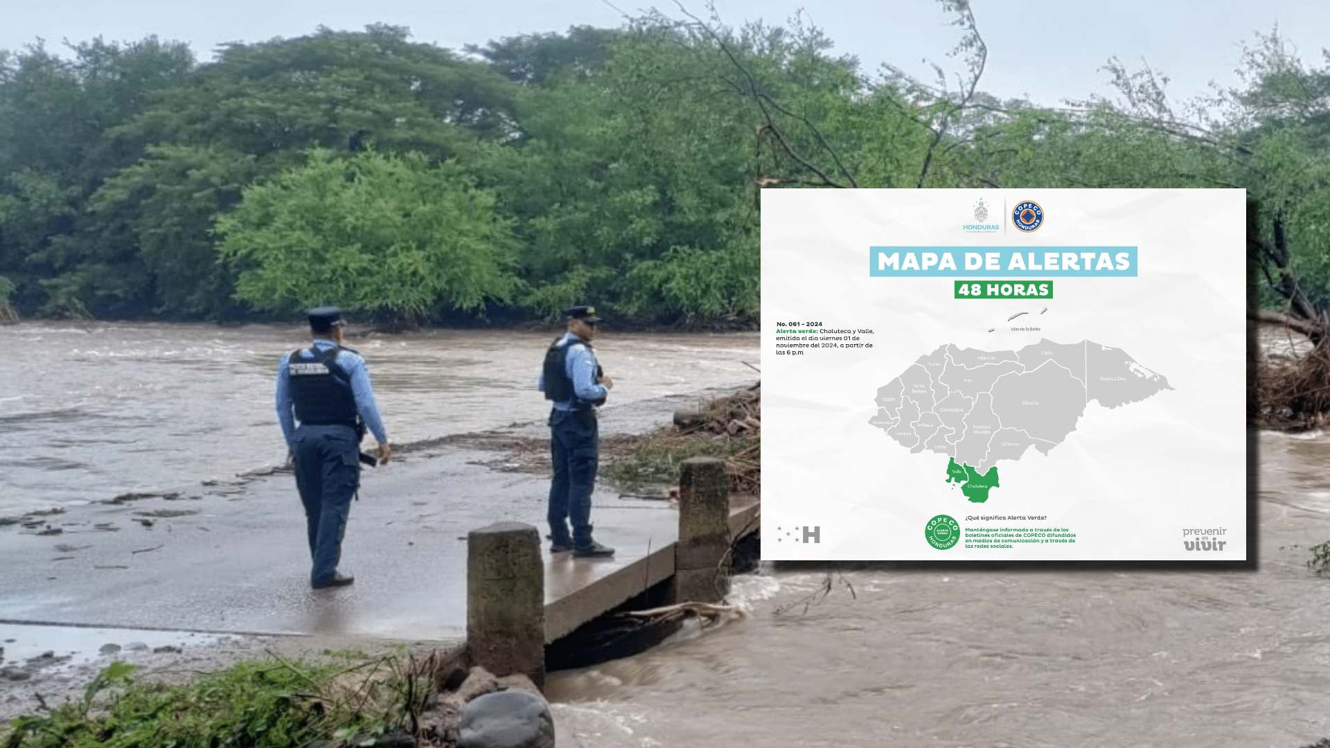 Alerta verde en Choluteca y Valle por intensas lluvias