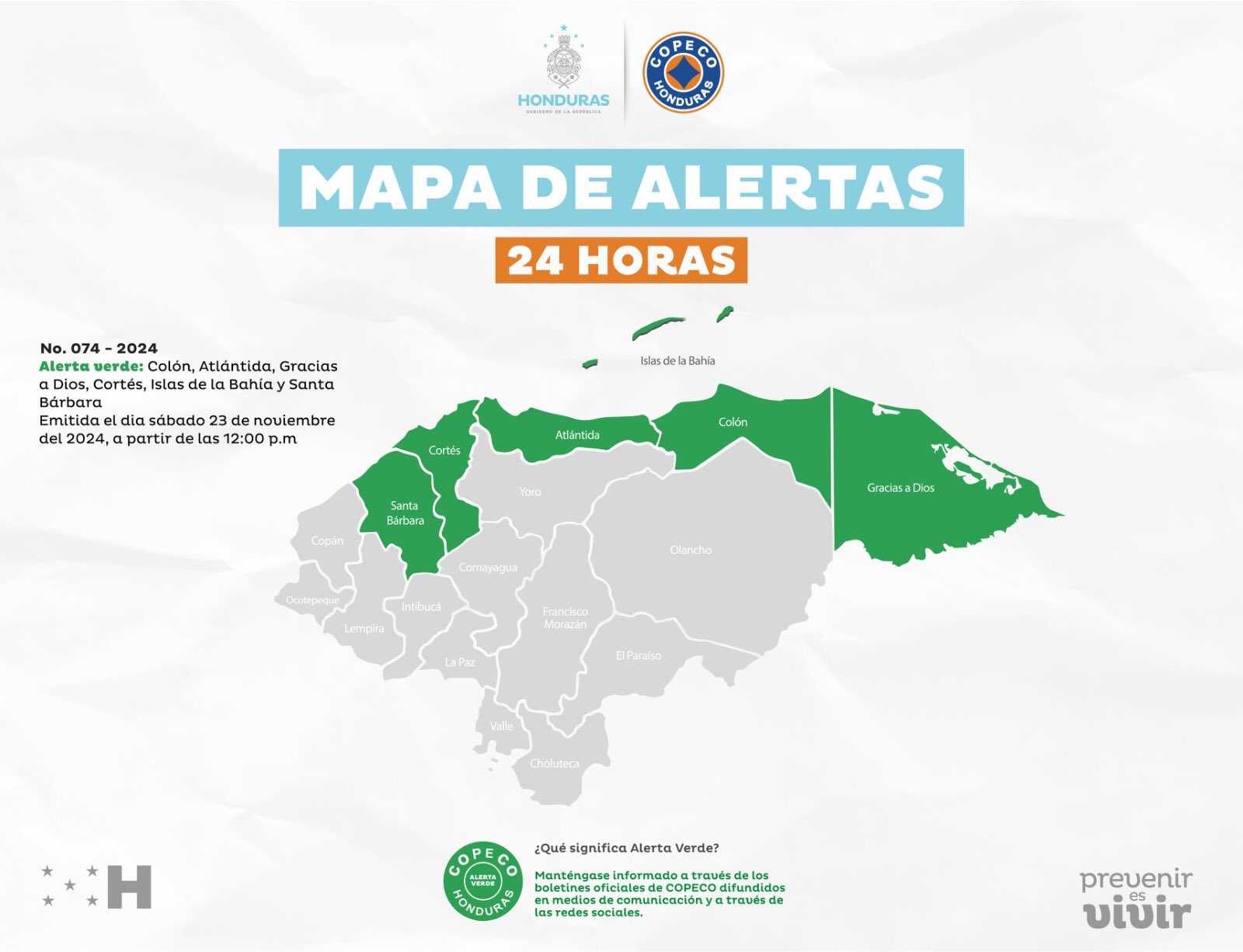 alerta verde hoy Honduras