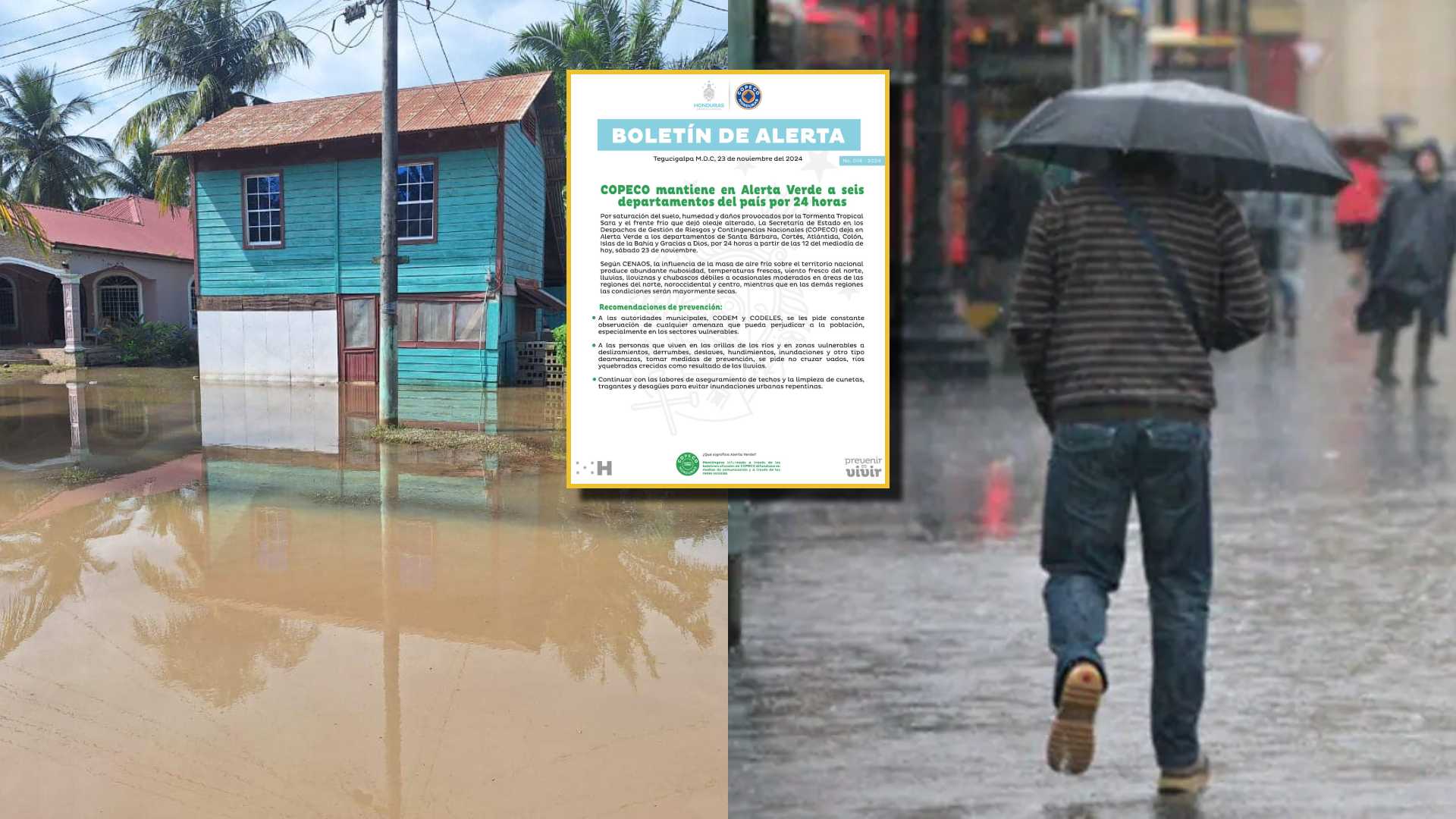 Copeco deja en alerta verde a seis departamentos en Honduras, ¿cuáles y por qué?