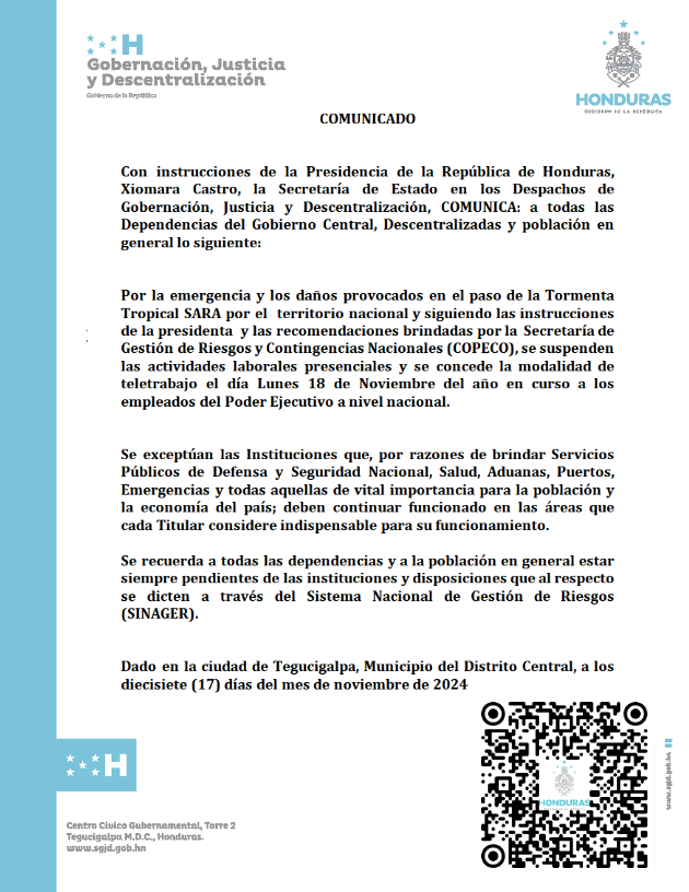 teletrabajo instituciones honduras