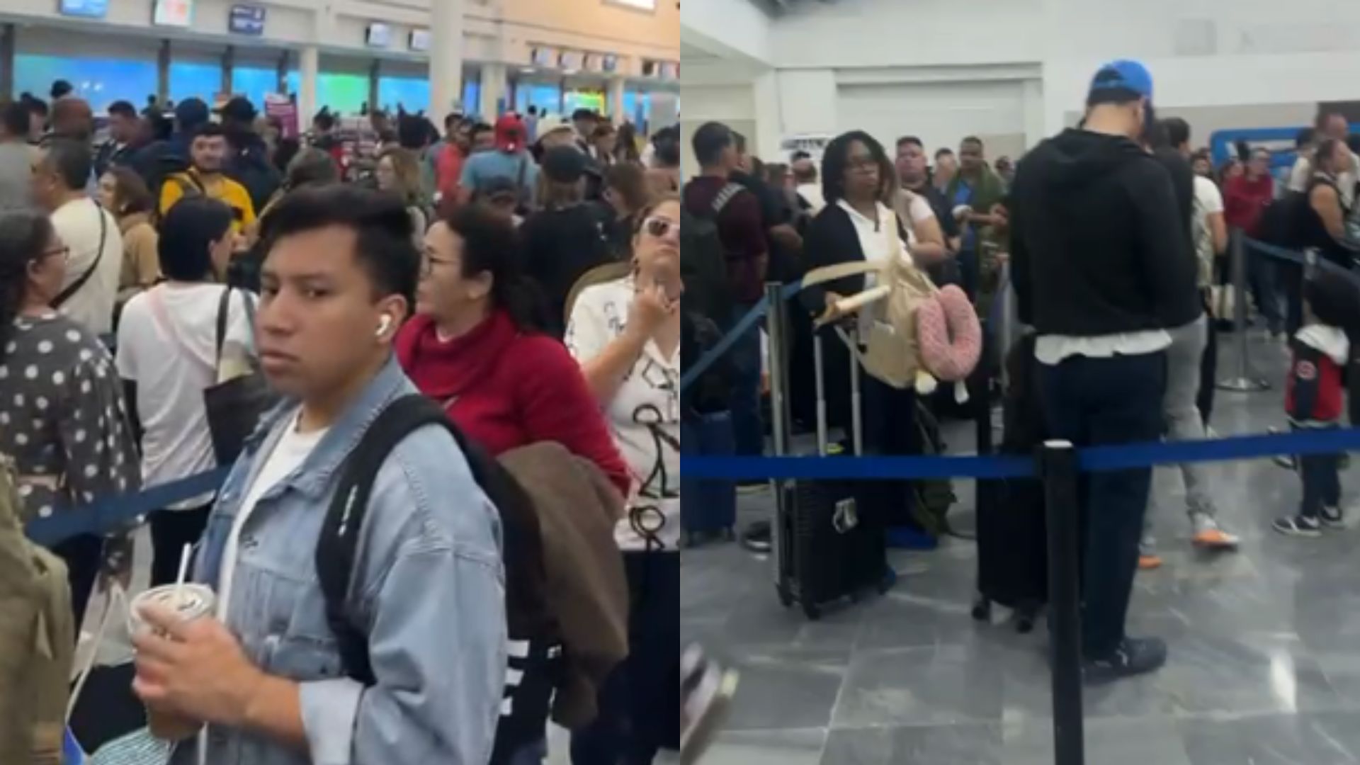 largas filas en aeropuertos