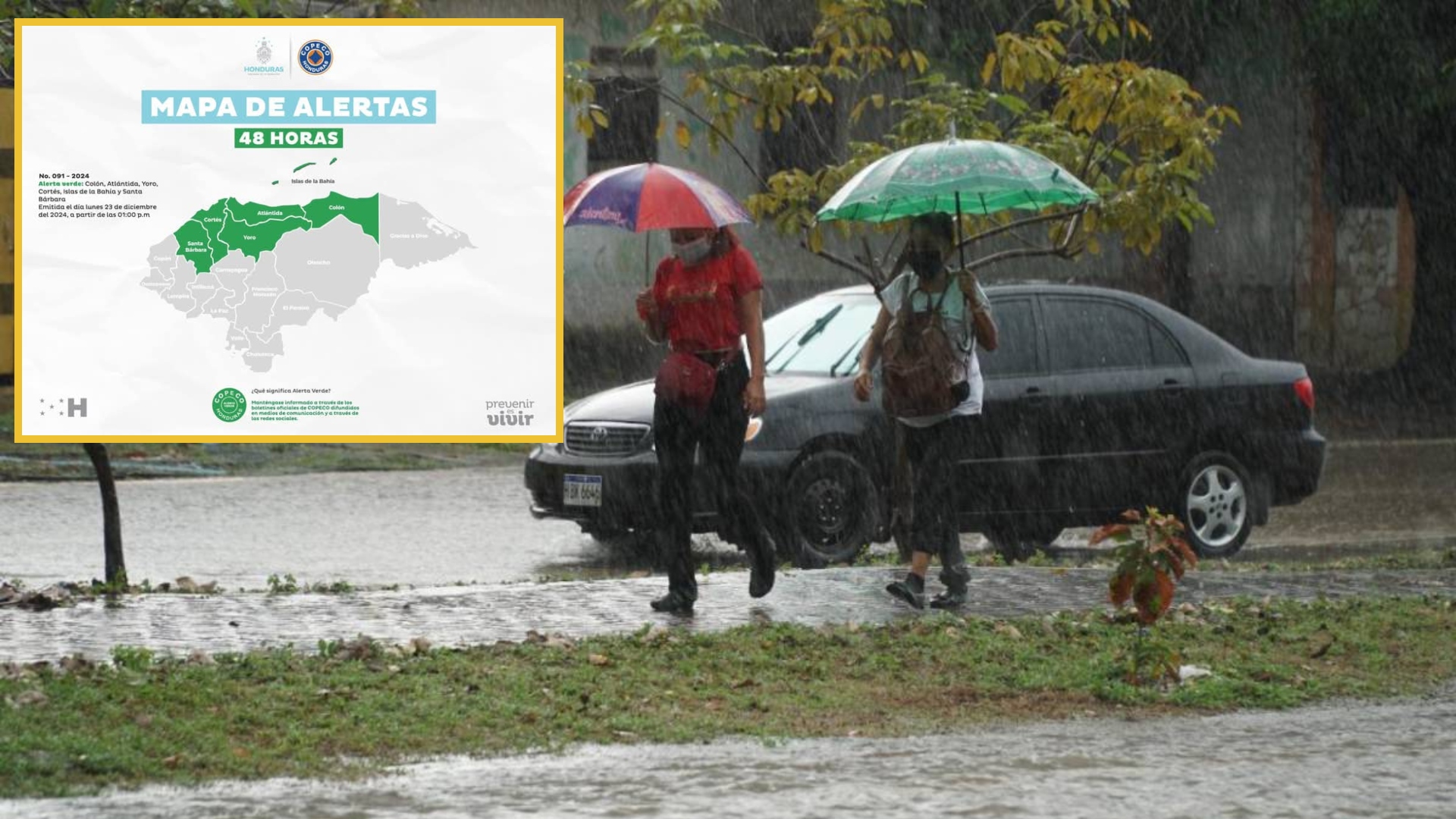 COPECO emite alerta verde para cortés, atlántida y cuatro departamentos más