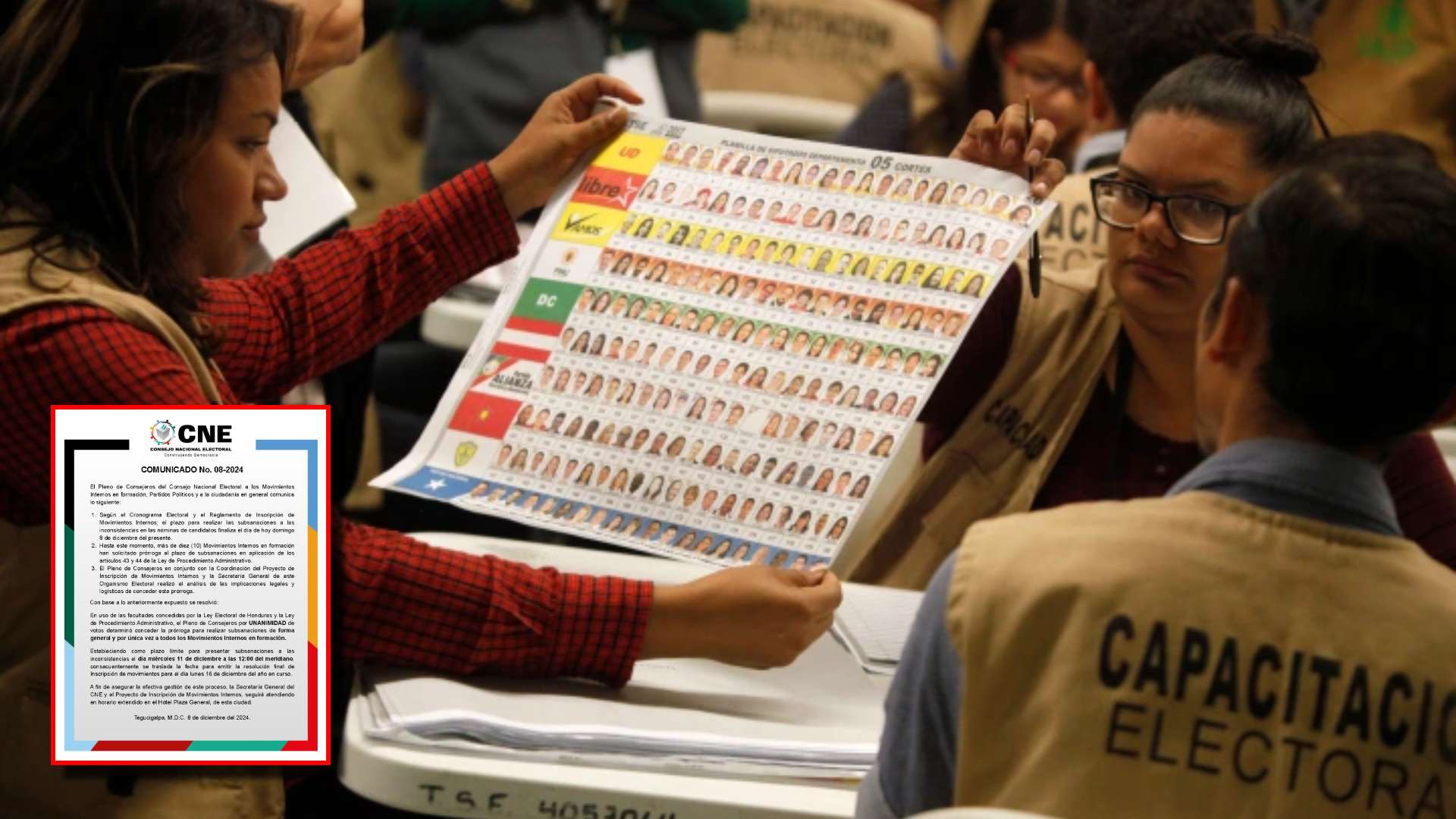 CNE otorga "prórroga única" para movimientos internos previo a elecciones en Honduras