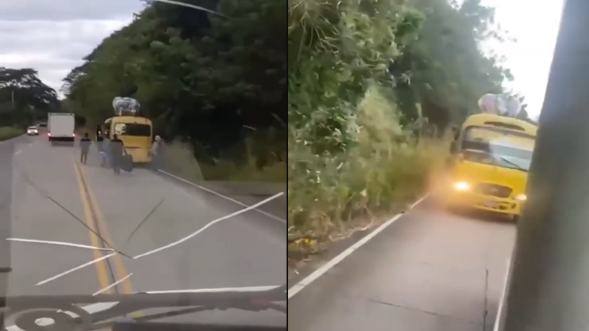 camionero detiene rapidito sin frenos