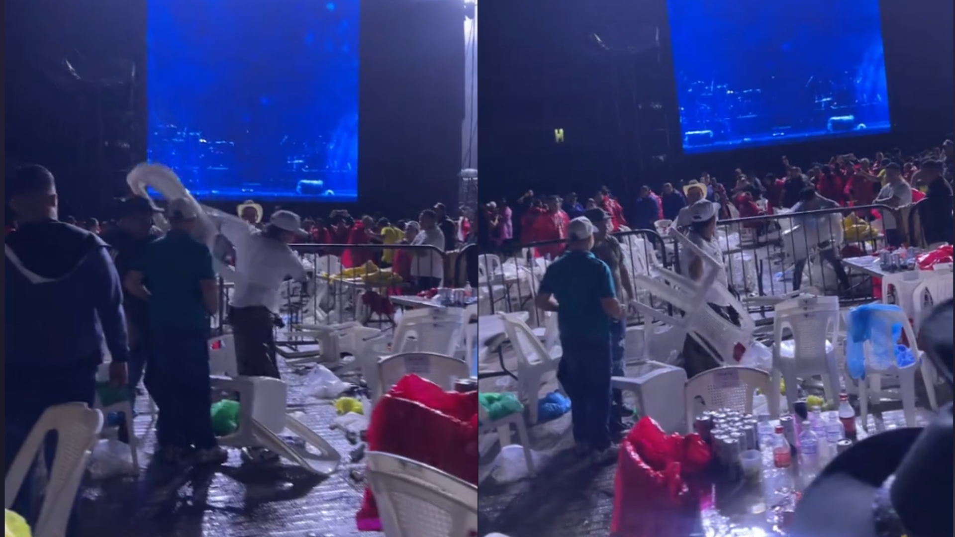 hondureños peleando en concierto de Los Bukis