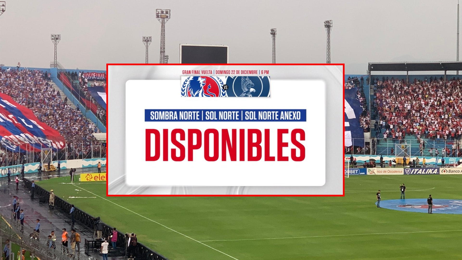 Olimpia anuncia disponibilidad limitada de boletos para la final contra Motagua